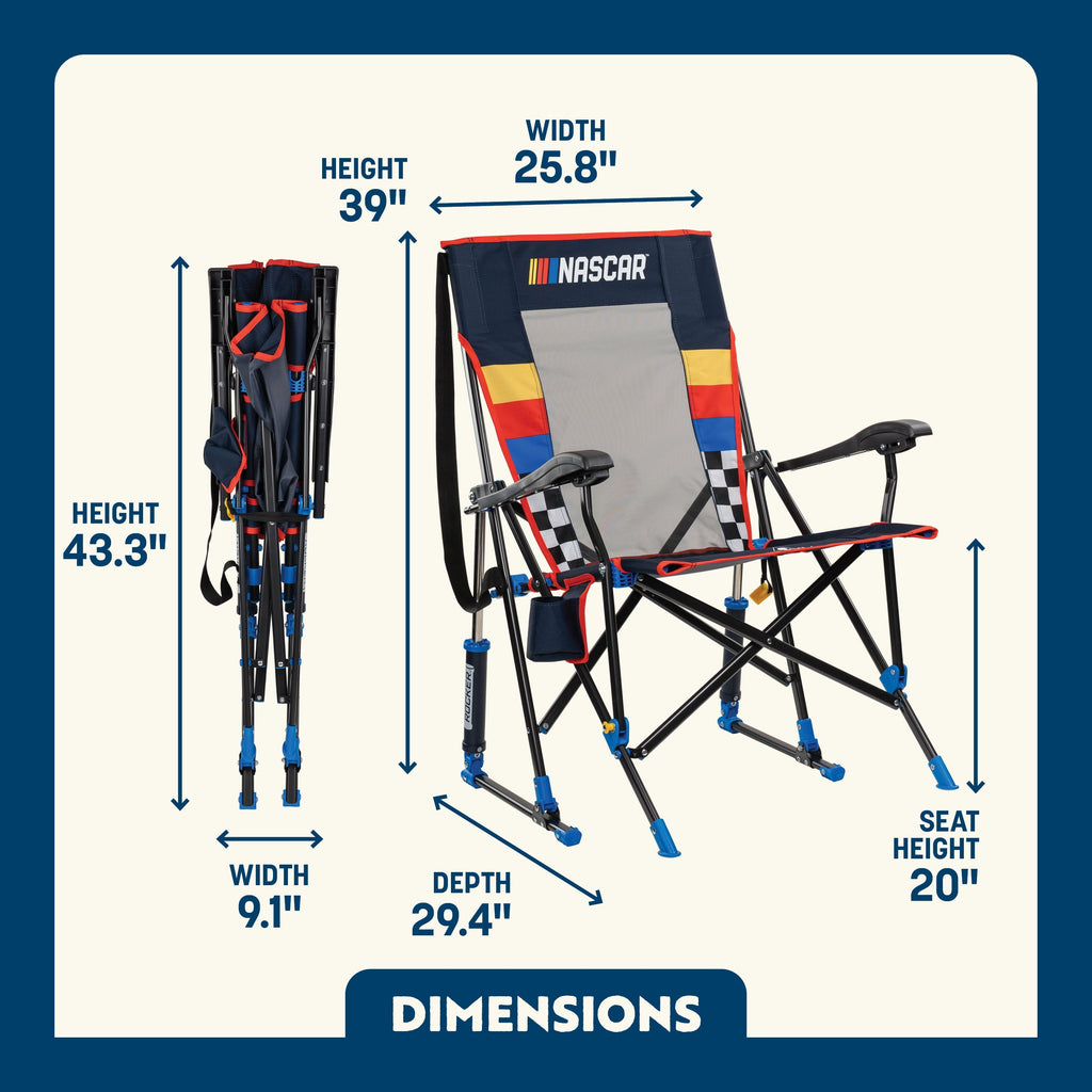 RoadTrip Rocker Foldable Rocking Camp Chair, Indigo