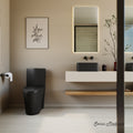 One Piece Elongated Toilet Dual Vortex™ Flush in Matte Black, Black Hardware 1.1/1.6 gpf