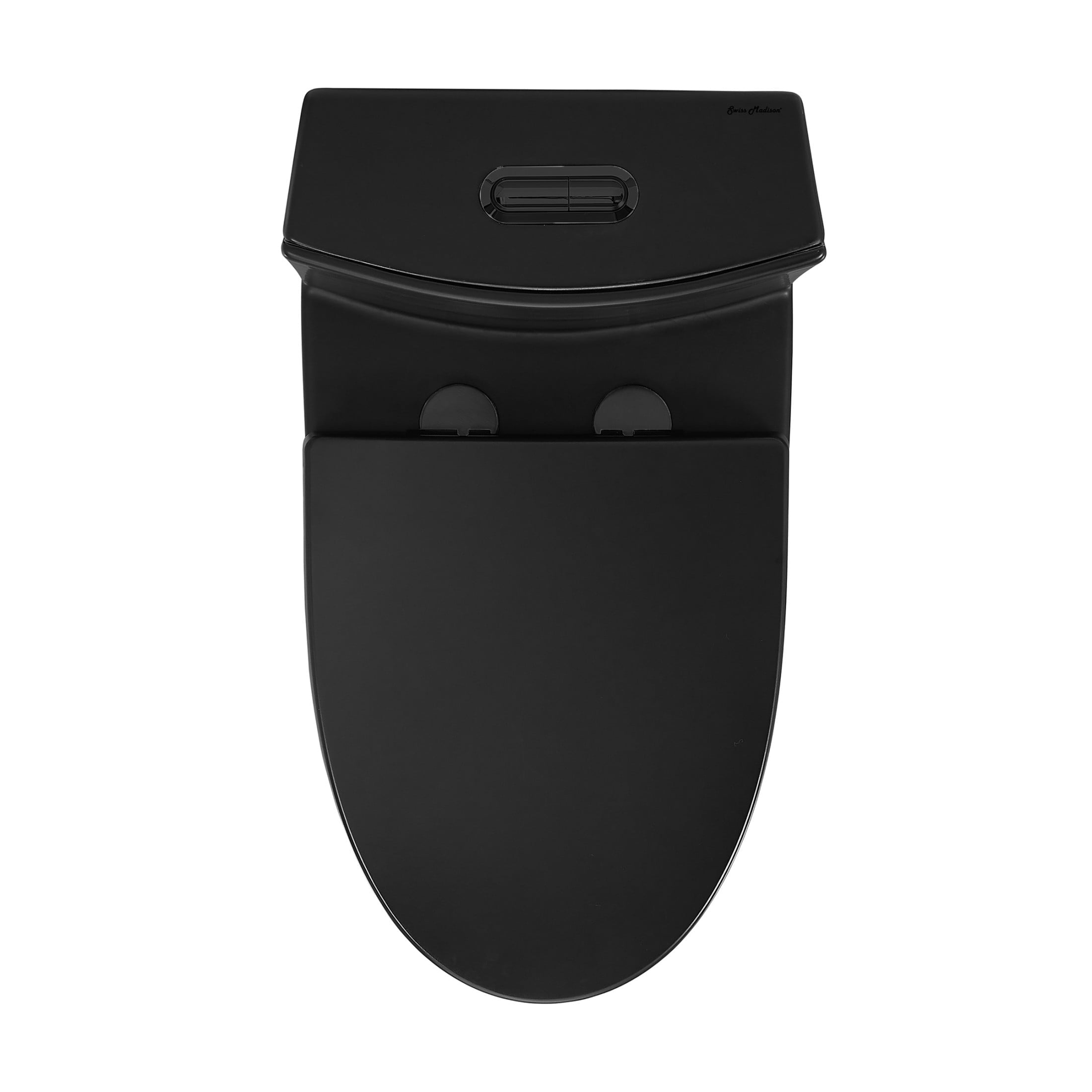One Piece Elongated Toilet Dual Vortex™ Flush in Matte Black, Black Hardware 1.1/1.6 gpf