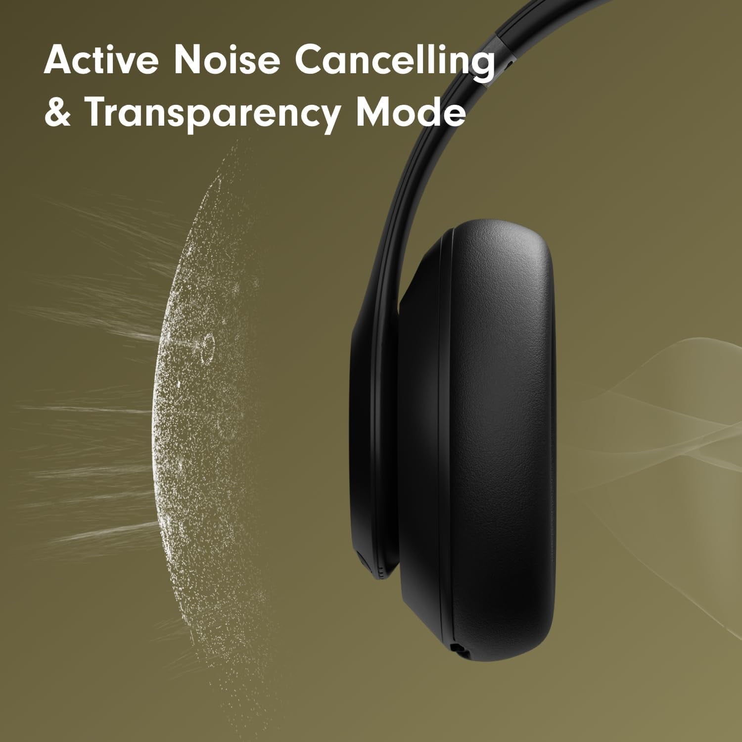 Noise Cancelling Wireless Over-Ear Headphones, Black