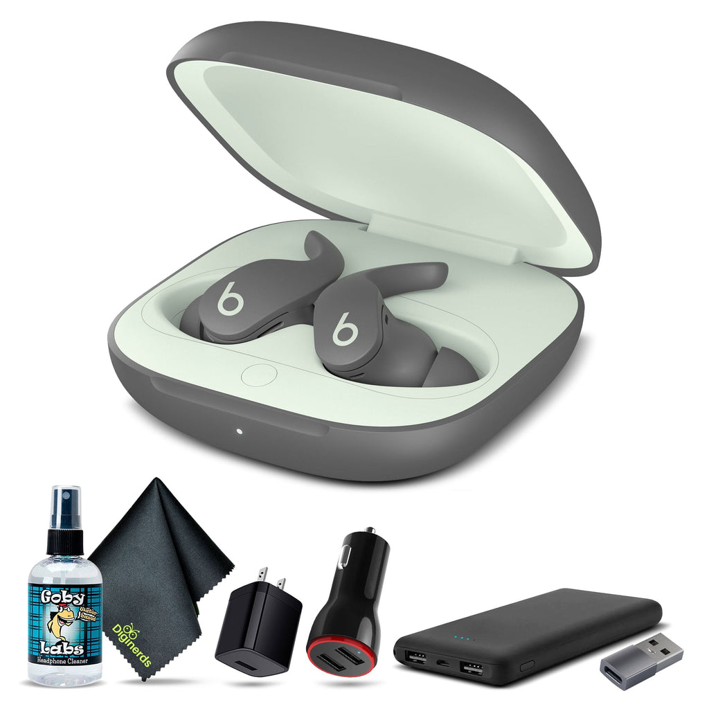 Fit Pro Noise-Canceling True Wireless In-Ear Headphones (Grey) Bundle + Accessories