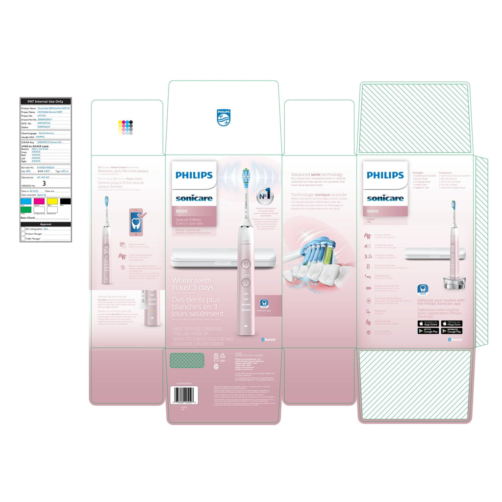 9000 Special Edition Rechargeable Toothbrush, Pink White, HX9911/90
