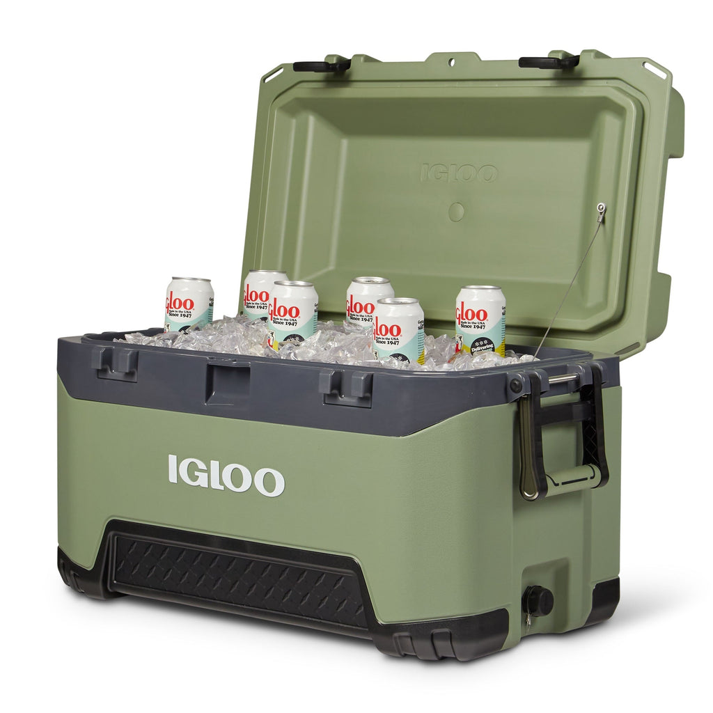 72 QT BMX Ice Chest Cooler with Cool Riser Technology, Oil Green