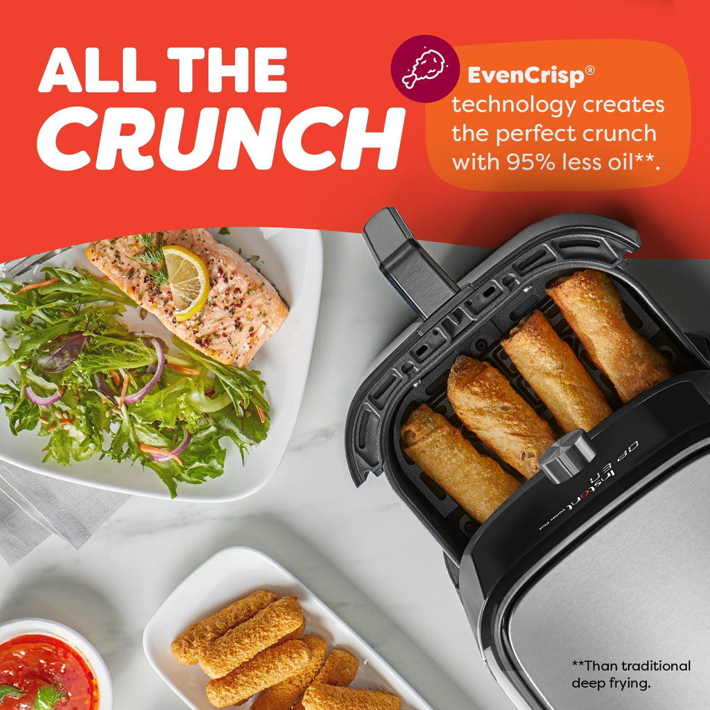 4Qt Vortex® Plus 6-in-1 Mini Air Fryer, Air Fry, Crisps, Broils, Roasts, Dehydrates, Bakes, Reheats, Stainless Steel, 4 Quarts