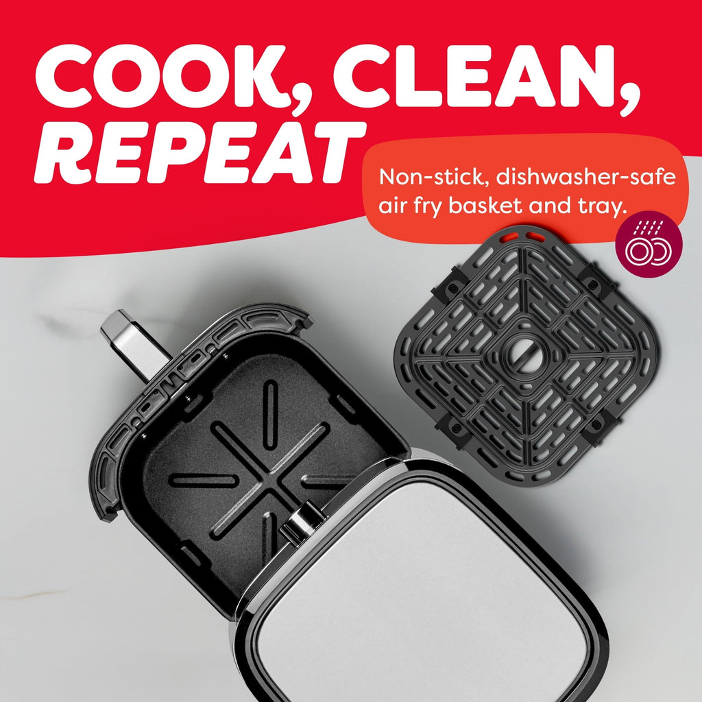 4Qt Vortex® Plus 6-in-1 Mini Air Fryer, Air Fry, Crisps, Broils, Roasts, Dehydrates, Bakes, Reheats, Stainless Steel, 4 Quarts