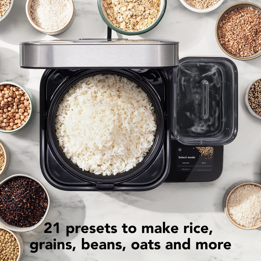 Grain and Rice Cooker 8 Cup with Automatically Sensing Integrated Scale + Water Tank, KGC3155BM