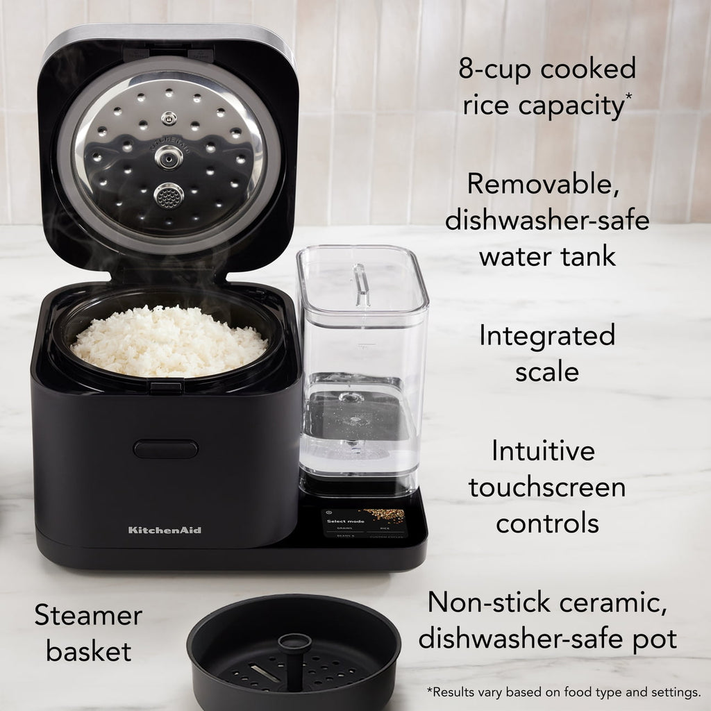Grain and Rice Cooker 8 Cup with Automatically Sensing Integrated Scale + Water Tank, KGC3155BM
