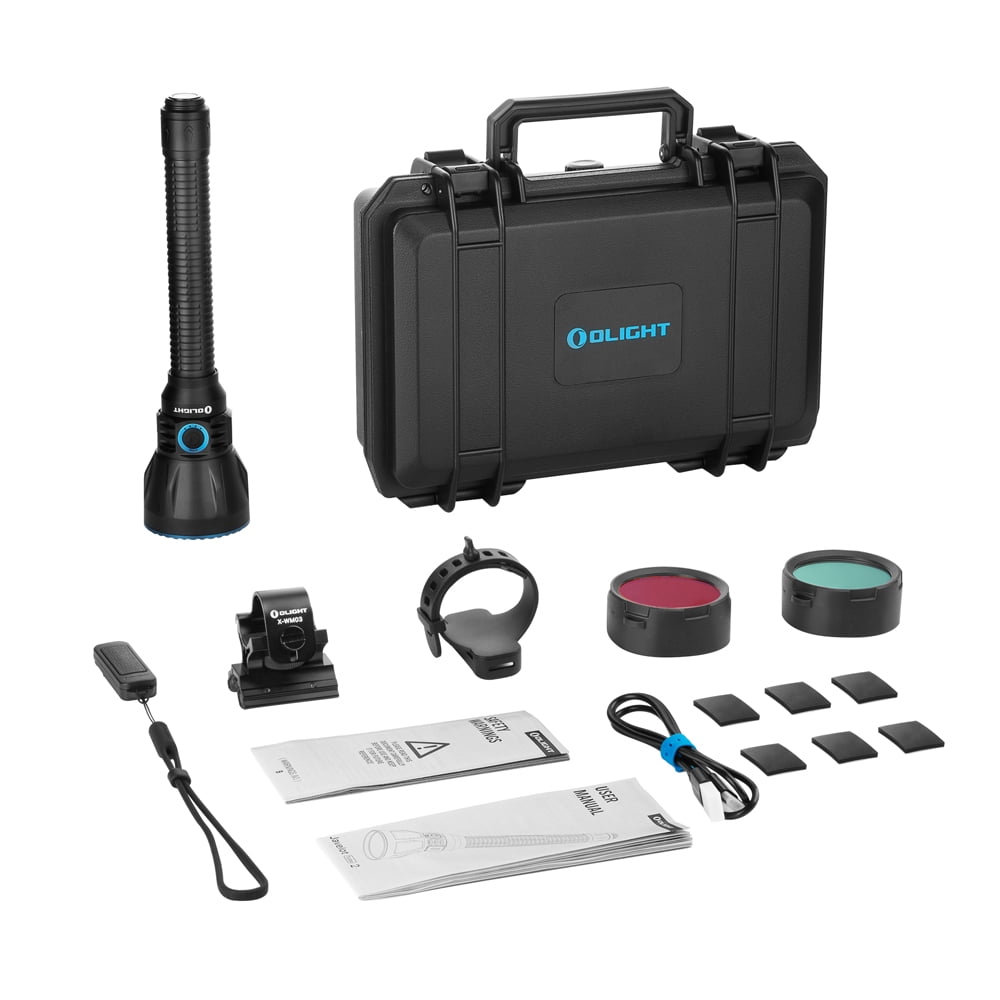 Javelot Turbo 2 Black Premium Kit 1500M Long Range Flashlight, 1800 Lumen