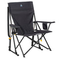 Comfort Pro Rocker Foldable Rocking Camp Chair with Solid Backrest, Dark Charcoal