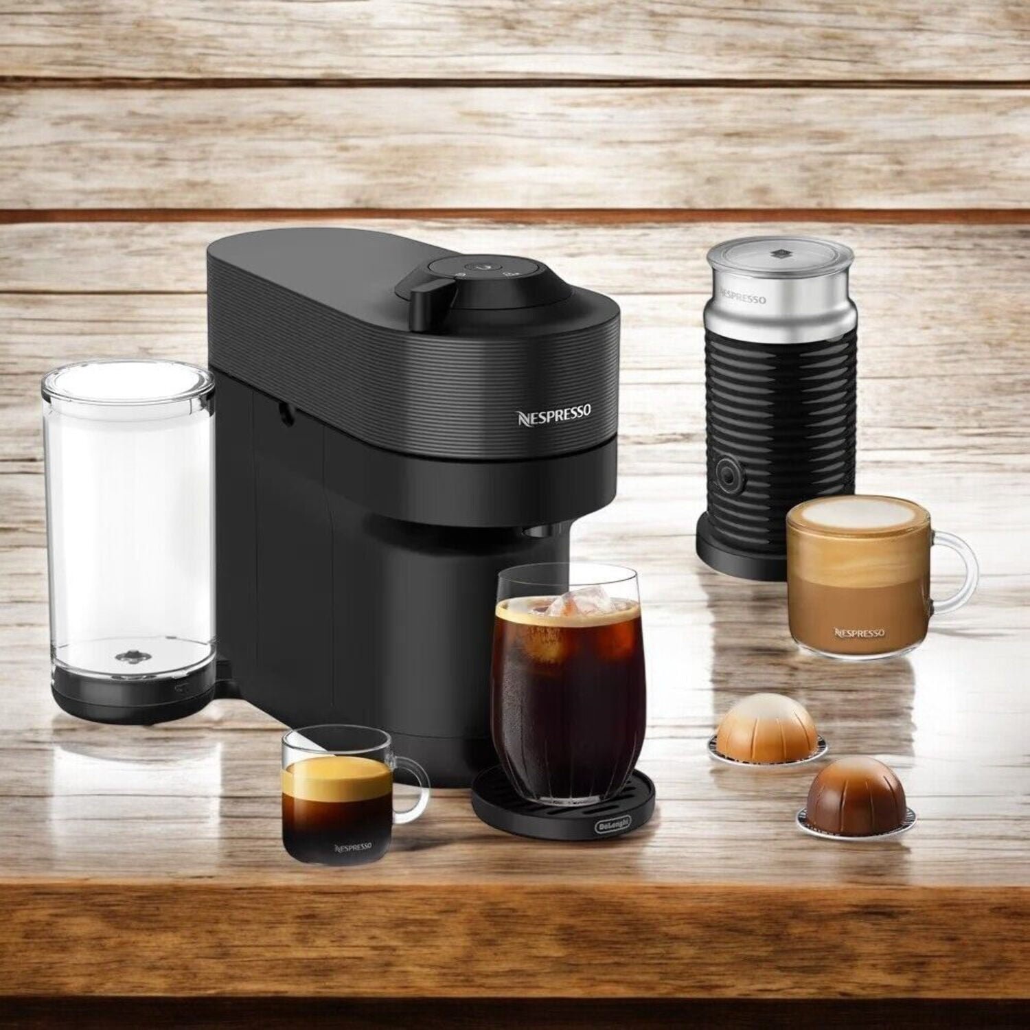 Vertuo Pop+ Combination Espresso and Coffee Maker with Milk Frother