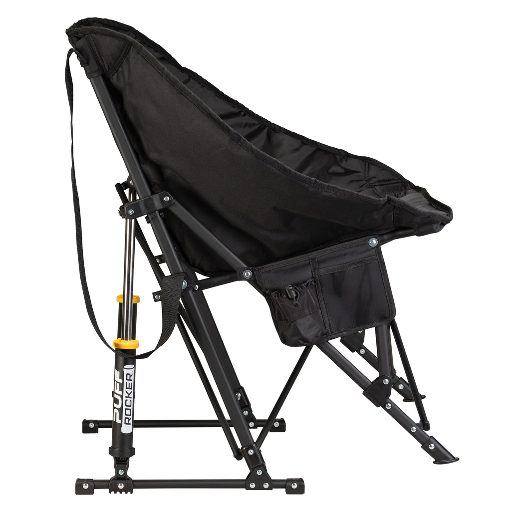 Puff Rocker Foldable Insulated Rocking Camp Chair, Black