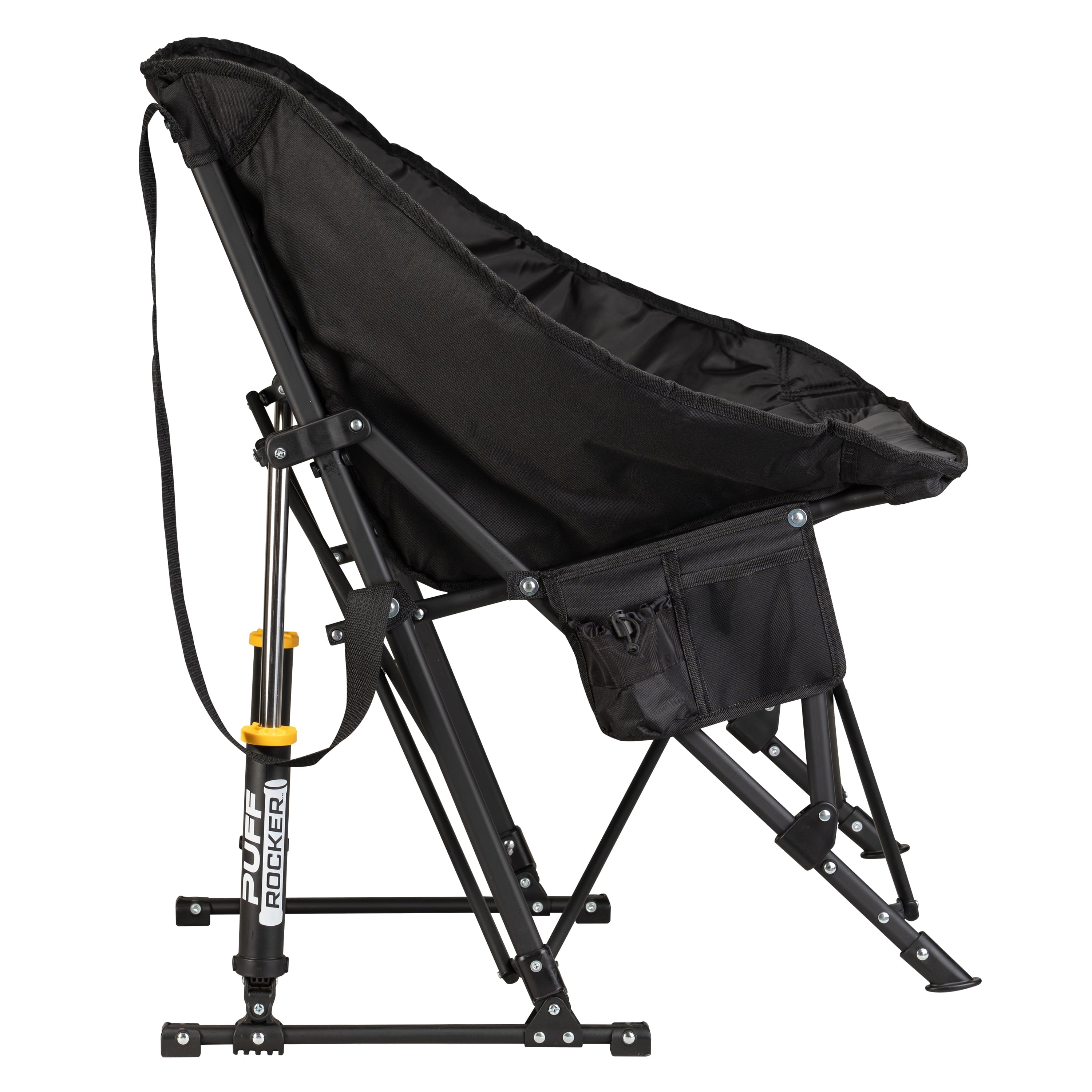 Puff Rocker Foldable Insulated Rocking Camp Chair, Black