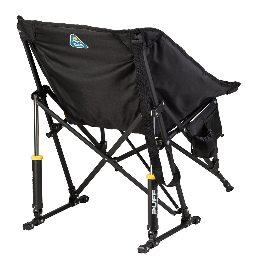 Puff Rocker Foldable Insulated Rocking Camp Chair, Black