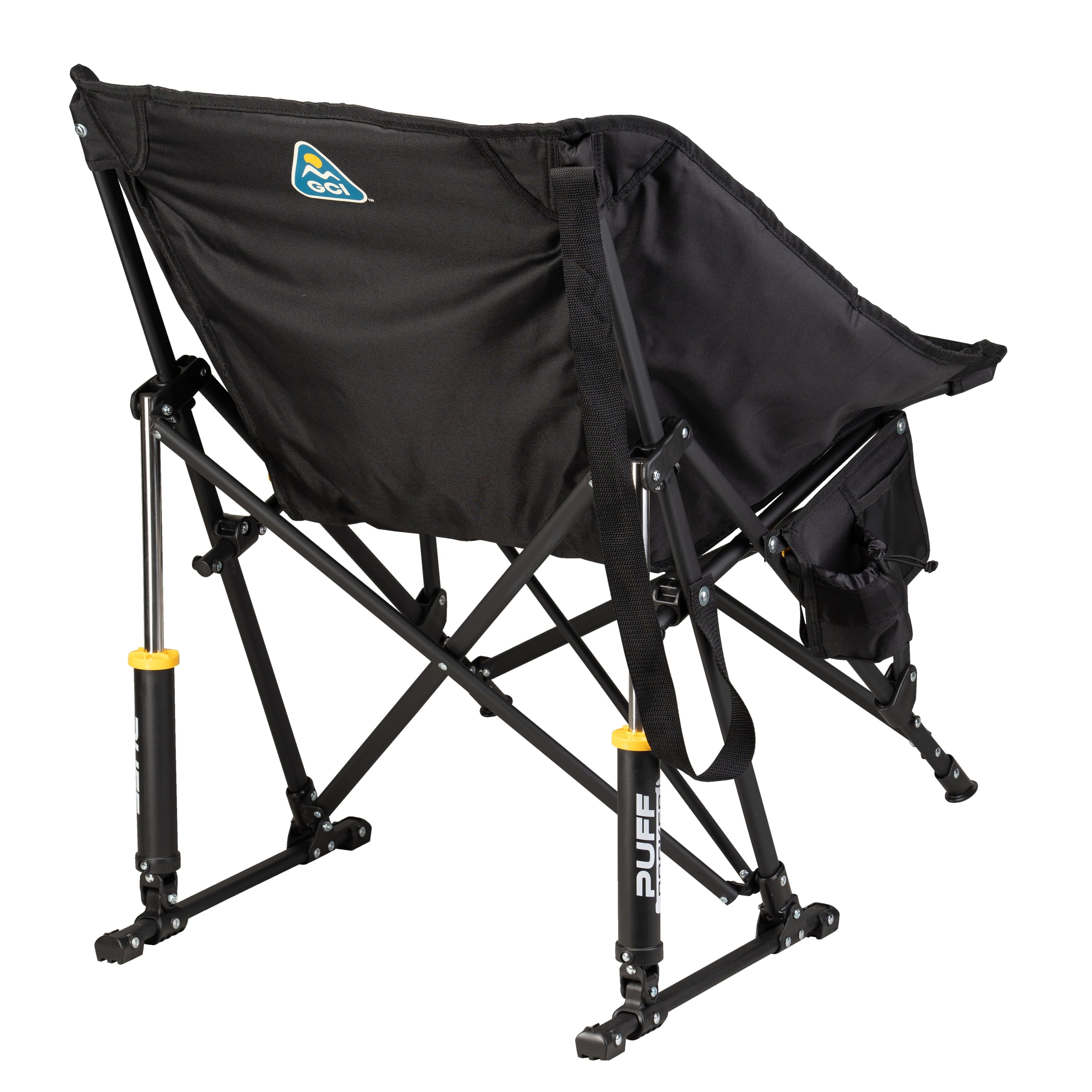 Puff Rocker Foldable Insulated Rocking Camp Chair, Black