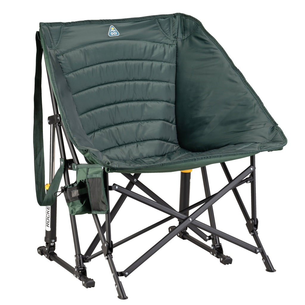 Puff Rocker Foldable Insulated Rocking Camp Chair, Black