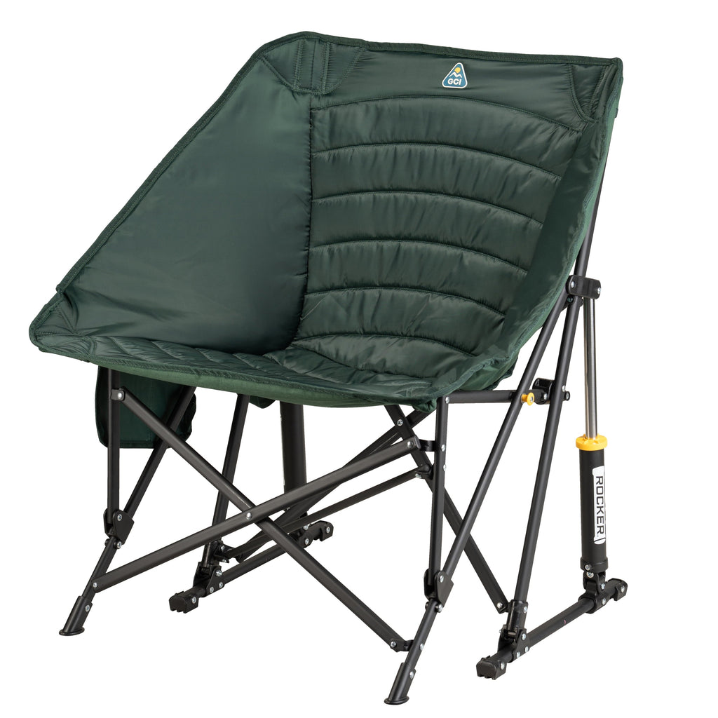 Puff Rocker Foldable Insulated Rocking Camp Chair, Black
