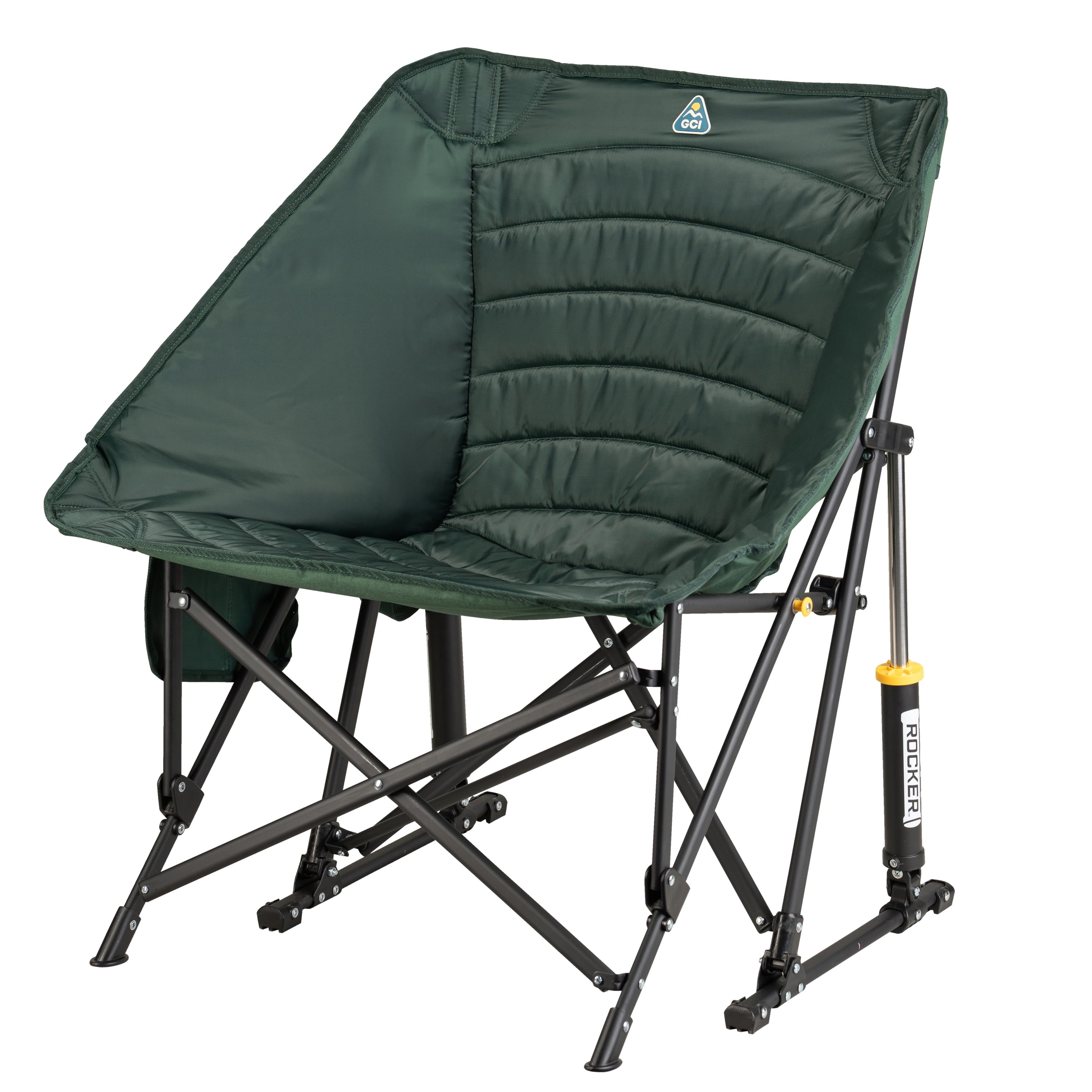Puff Rocker Foldable Insulated Rocking Camp Chair, Black