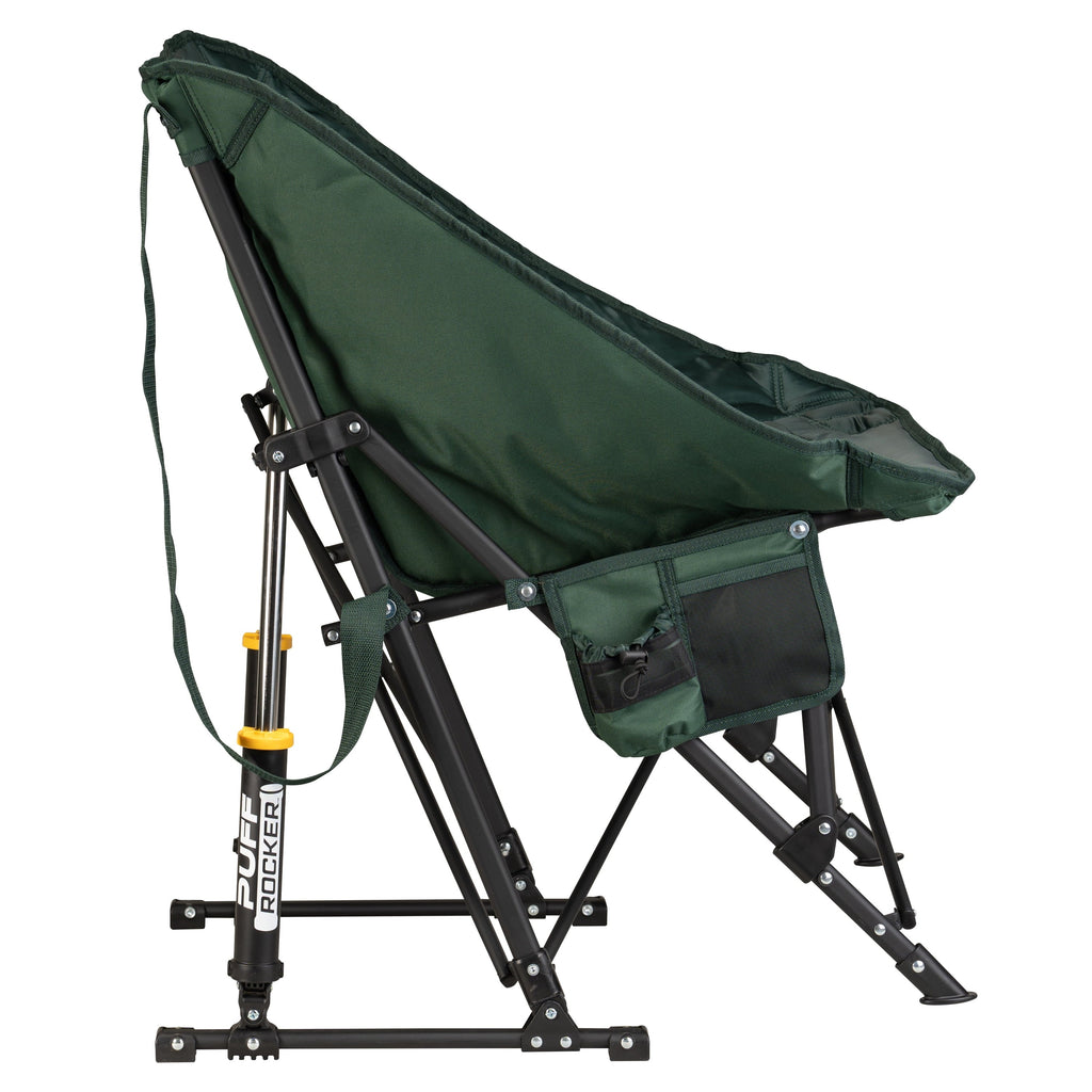 Puff Rocker Foldable Insulated Rocking Camp Chair, Black