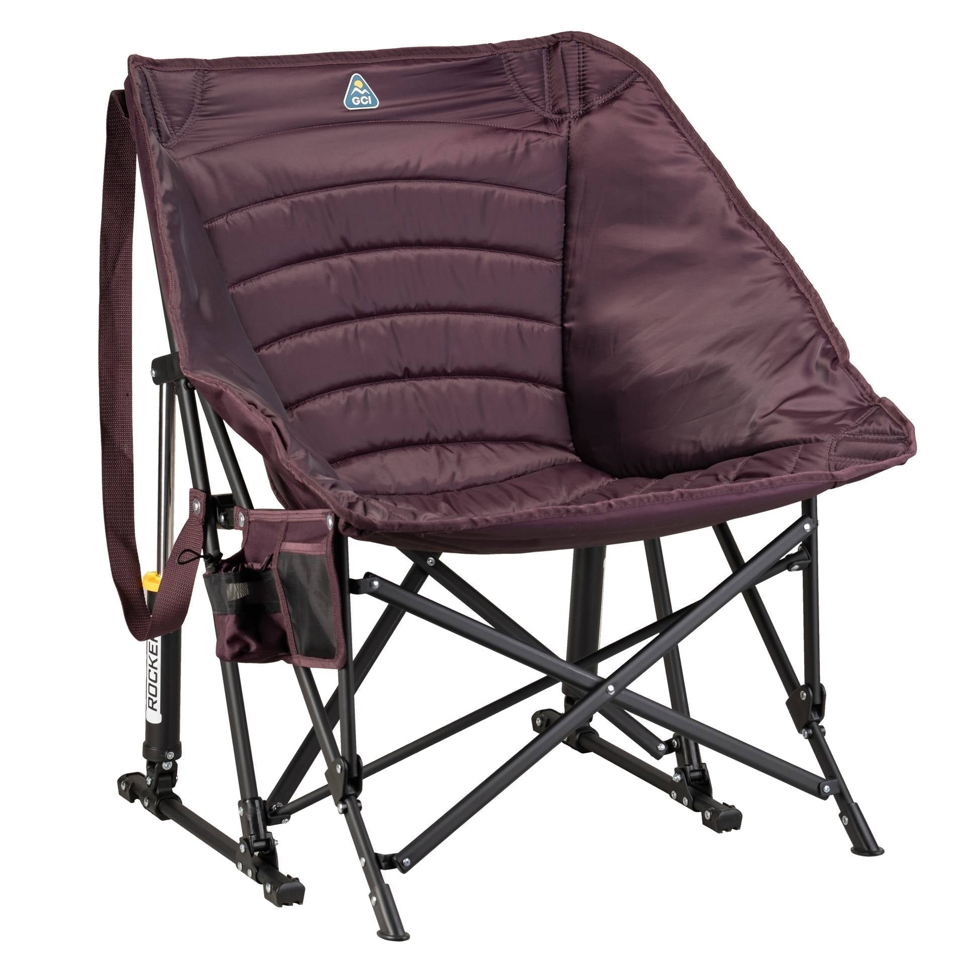 Puff Rocker Foldable Insulated Rocking Camp Chair, Black