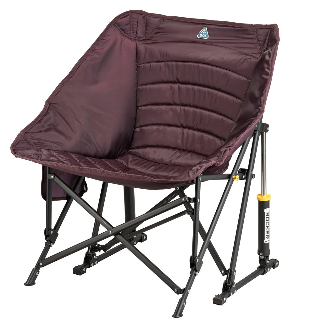 Puff Rocker Foldable Insulated Rocking Camp Chair, Black
