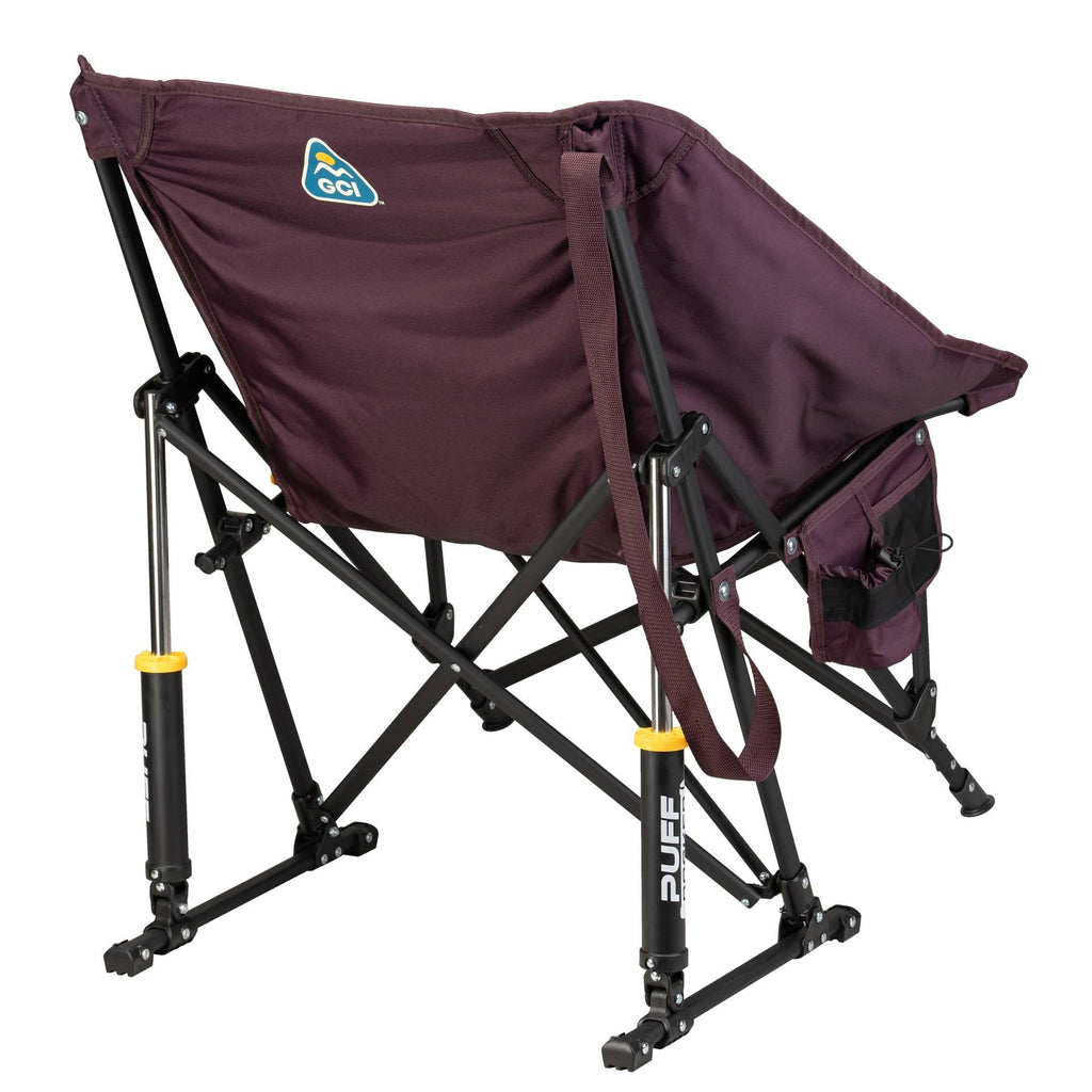 Puff Rocker Foldable Insulated Rocking Camp Chair, Black