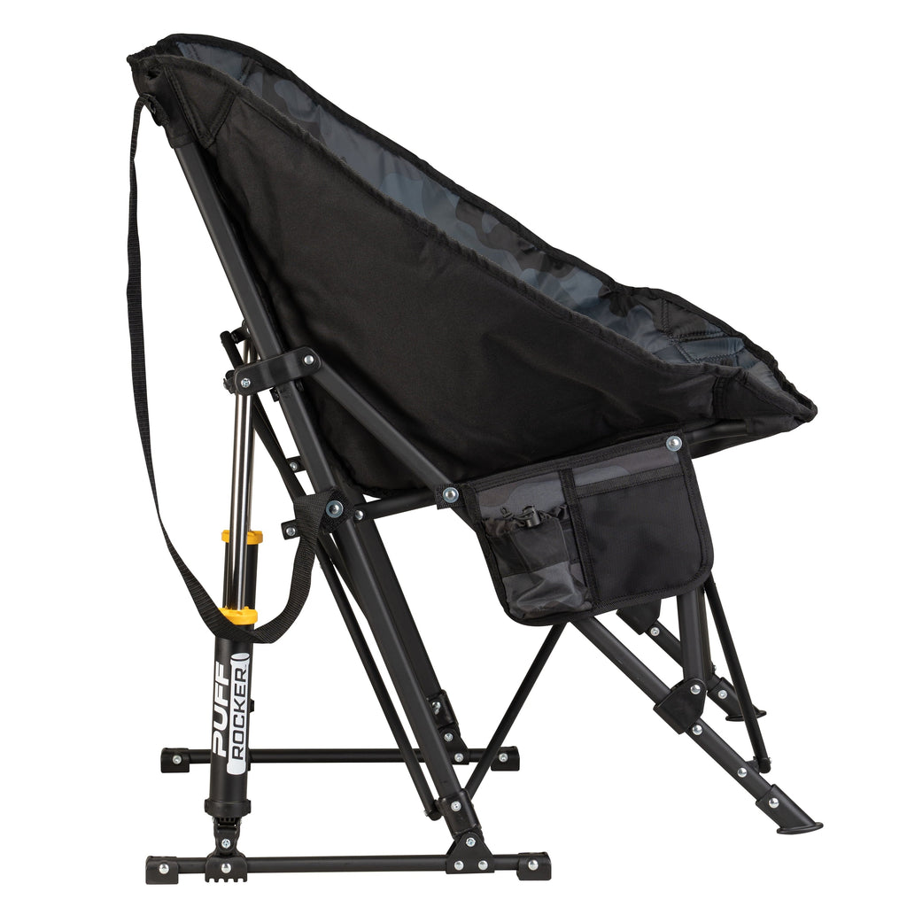 Puff Rocker Foldable Insulated Rocking Camp Chair, Black