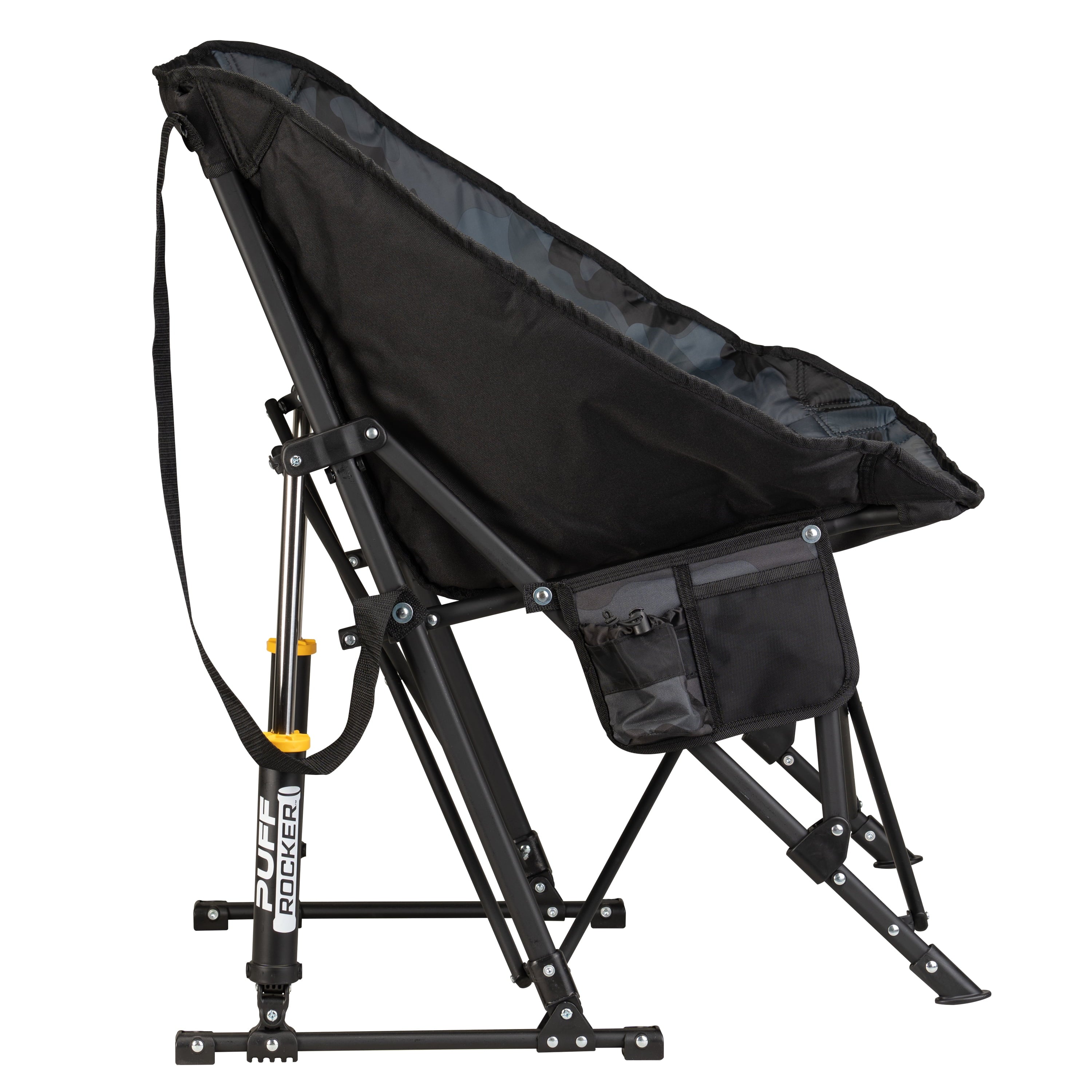 Puff Rocker Foldable Insulated Rocking Camp Chair, Black