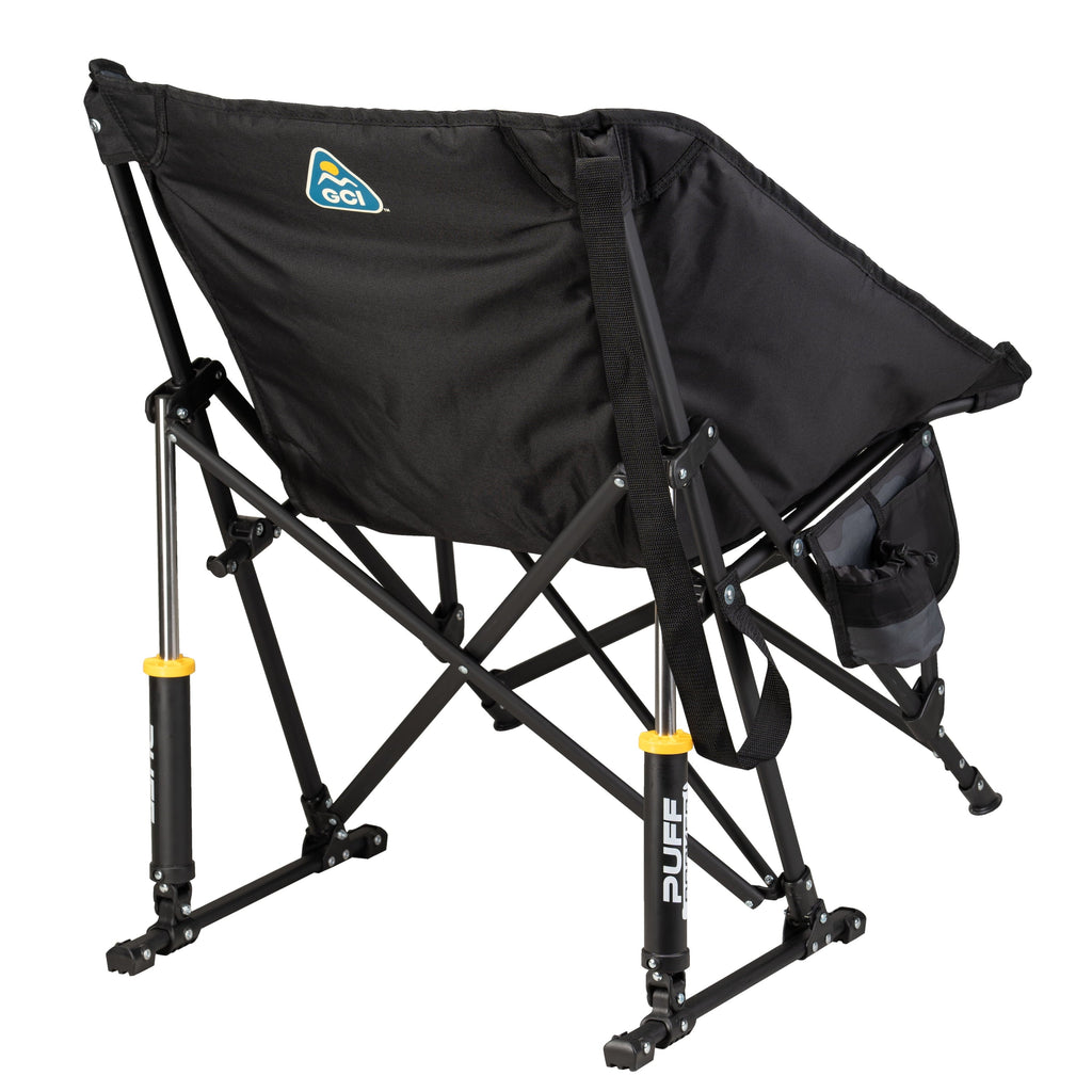 Puff Rocker Foldable Insulated Rocking Camp Chair, Black
