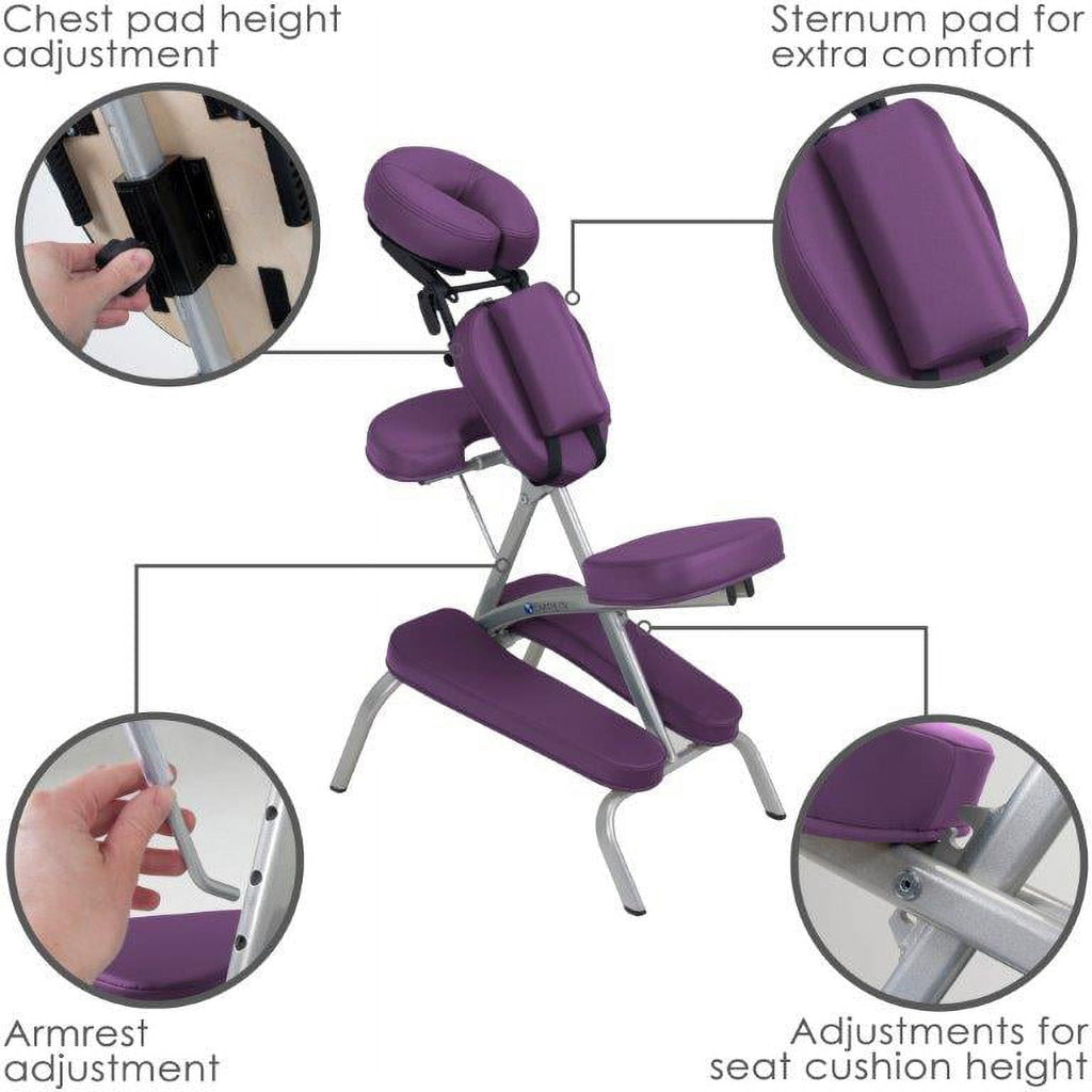 Vortex Portable Massage Chair Package - Portable, Compact, Strong and Lightweight (15lb) incl. Carry Case, Sternum Pad &amp; Strap