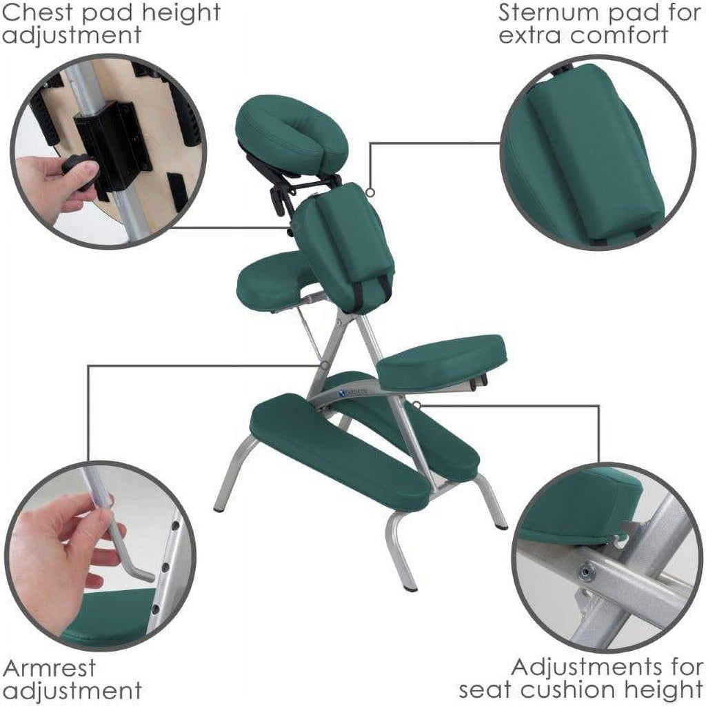 Vortex Portable Massage Chair Package - Portable, Compact, Strong and Lightweight (15lb) incl. Carry Case, Sternum Pad &amp; Strap