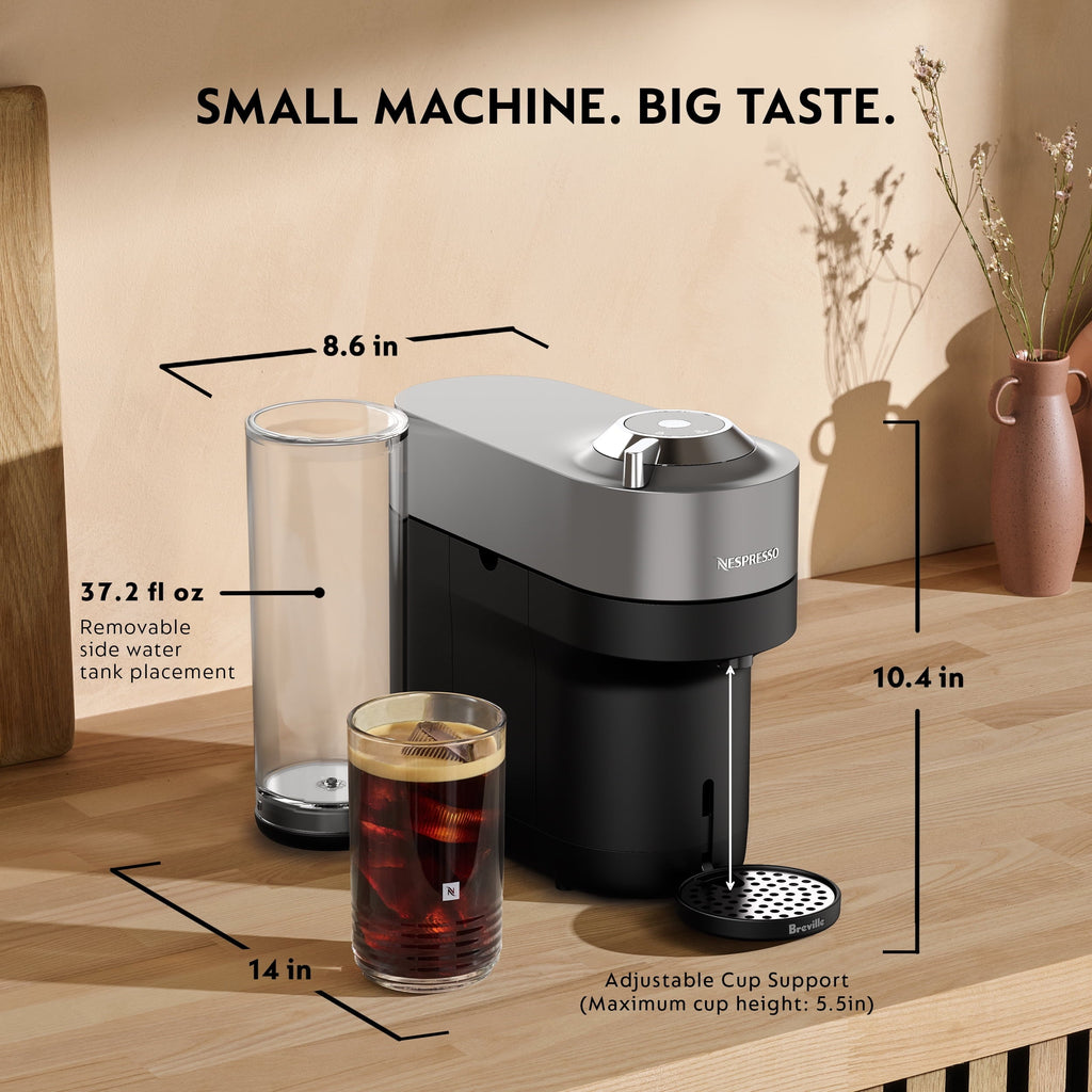 Vertuo Espresso Machine with Milk Frother, Titan Medium