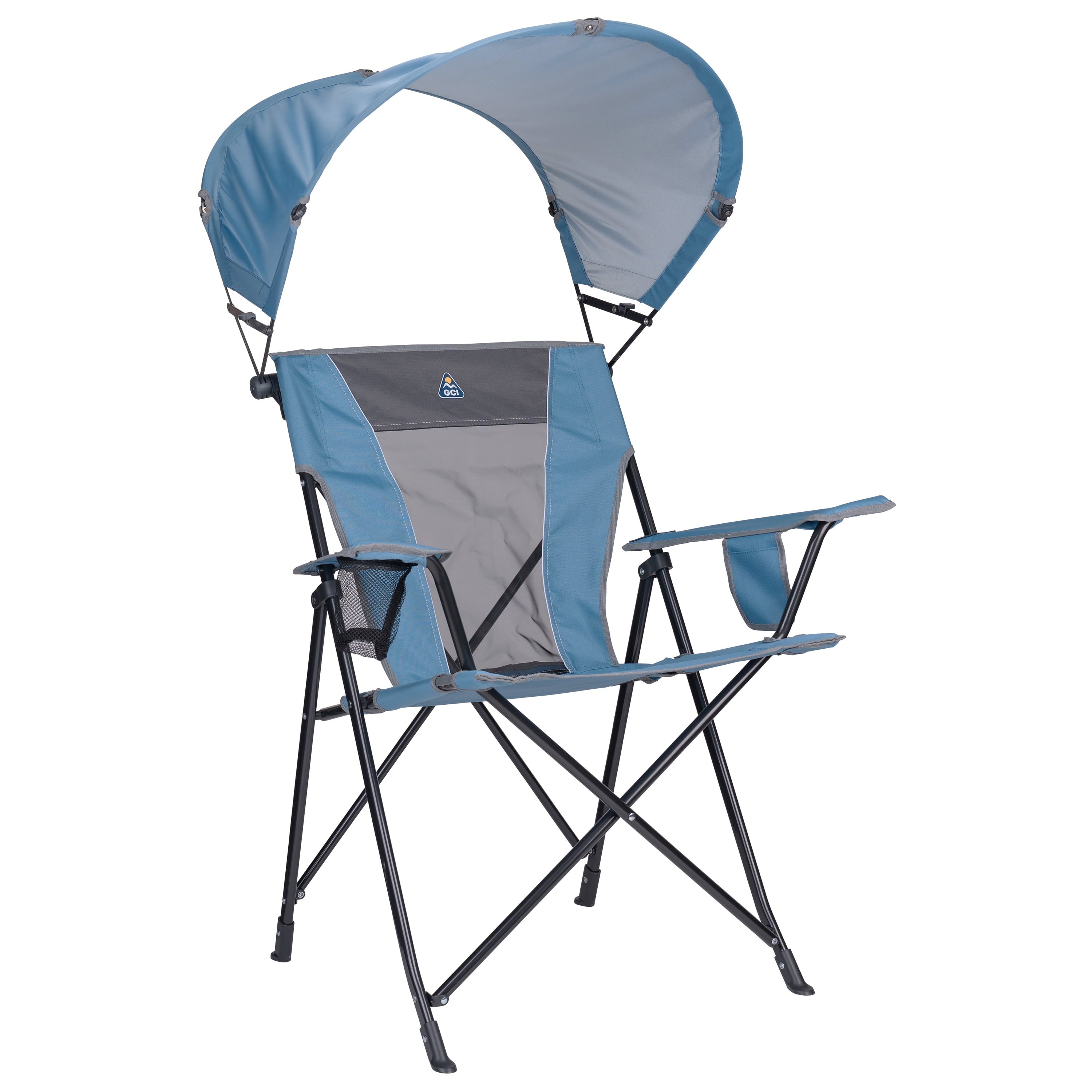 SunShade Comfort Pro Portable Folding Canopy Chair, Lichen Blue