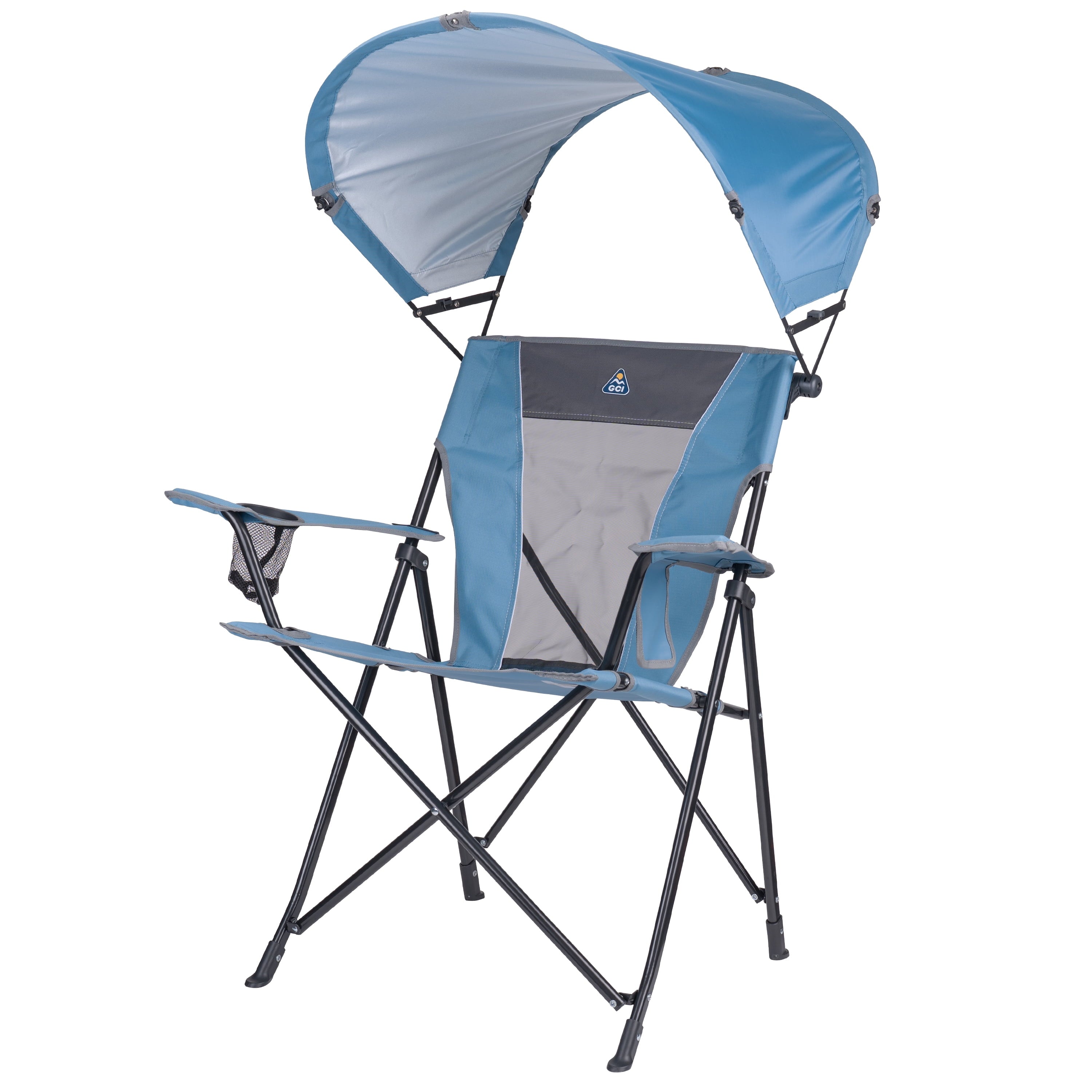 SunShade Comfort Pro Portable Folding Canopy Chair, Lichen Blue