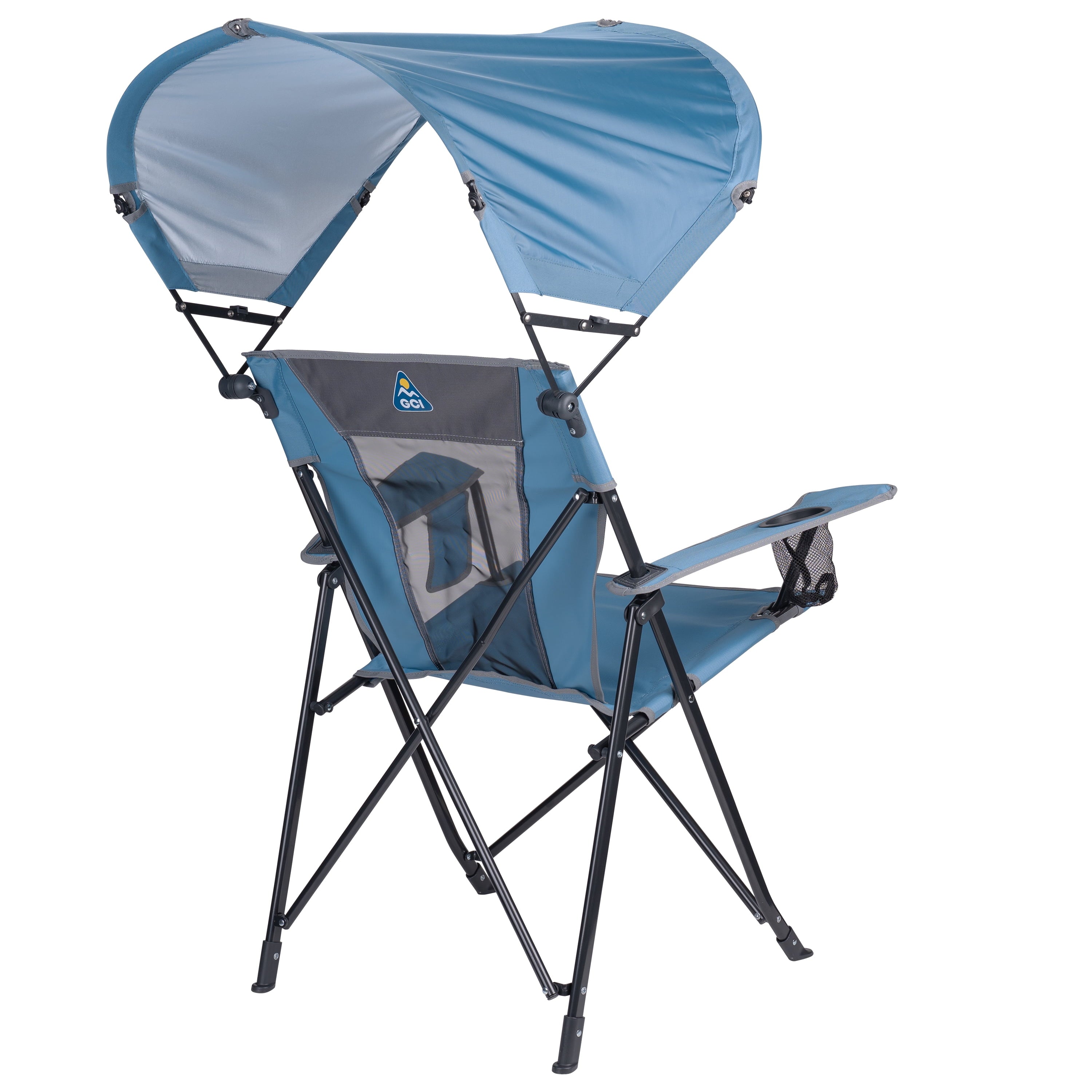 SunShade Comfort Pro Portable Folding Canopy Chair, Lichen Blue