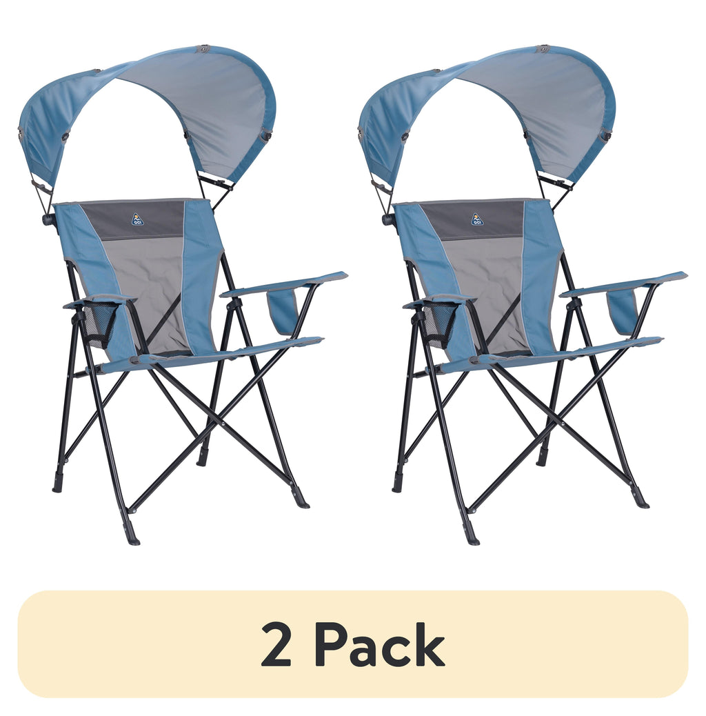 SunShade Comfort Pro Portable Folding Canopy Chair, Lichen Blue