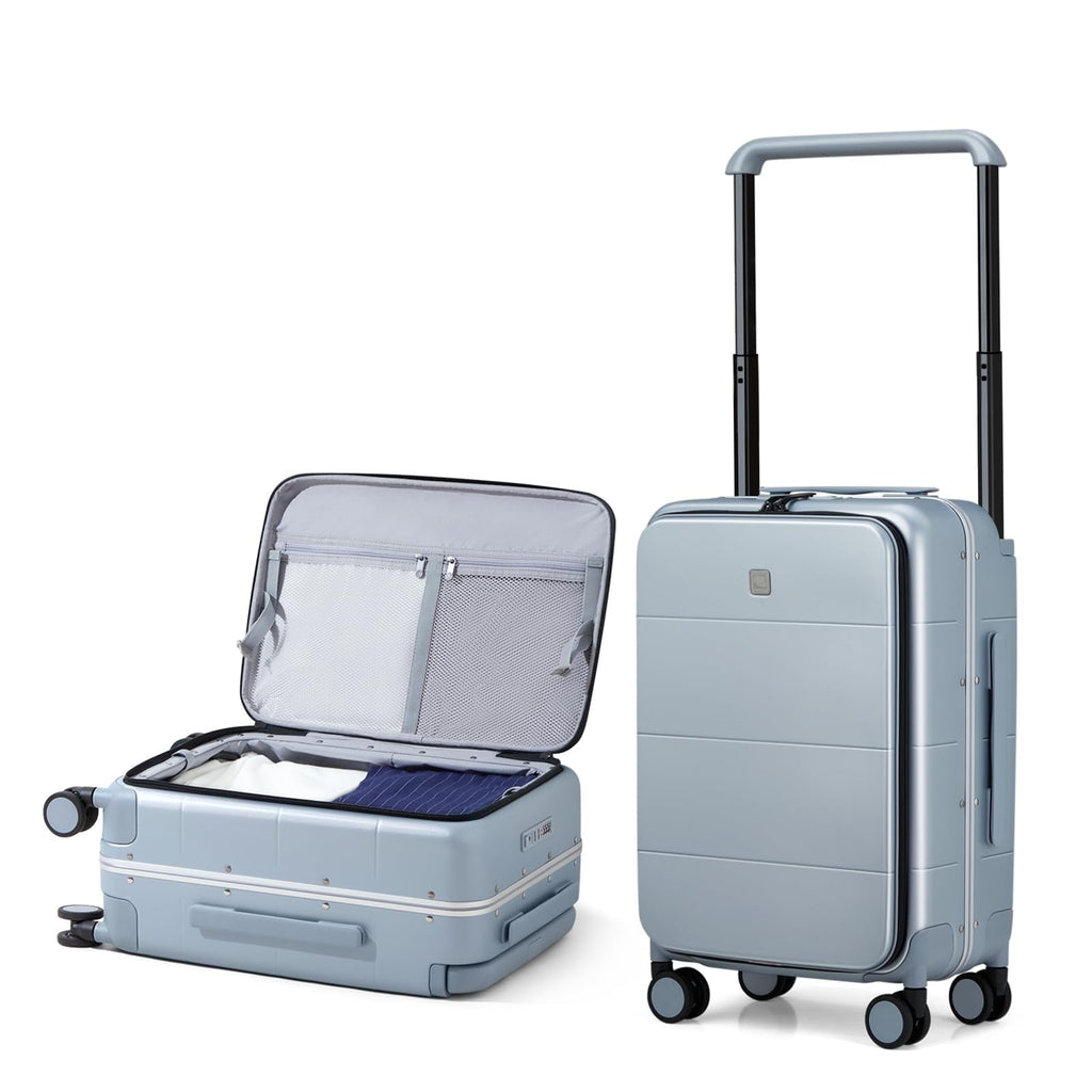 20 Inch Carry On Luggage Hard Shell Suitcases with Spinner Wheels Suitcase for Men Women TSA Luggage Travel Suit Case Lightweight Wide Handle Rolling Luggage(Smoke White)