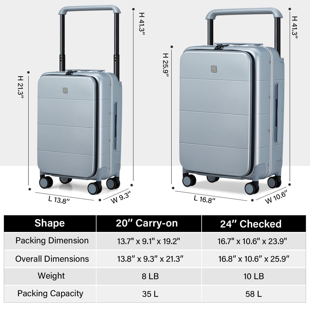 20 Inch Carry On Luggage Hard Shell Suitcases with Spinner Wheels Suitcase for Men Women TSA Luggage Travel Suit Case Lightweight Wide Handle Rolling Luggage(Smoke White)
