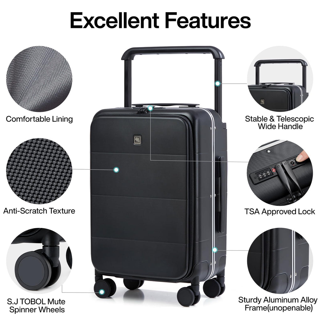 20 Inch Carry On Luggage Hard Shell Suitcases with Spinner Wheels Suitcase for Men Women TSA Luggage Travel Suit Case Lightweight Wide Handle Rolling Luggage(Smoke White)