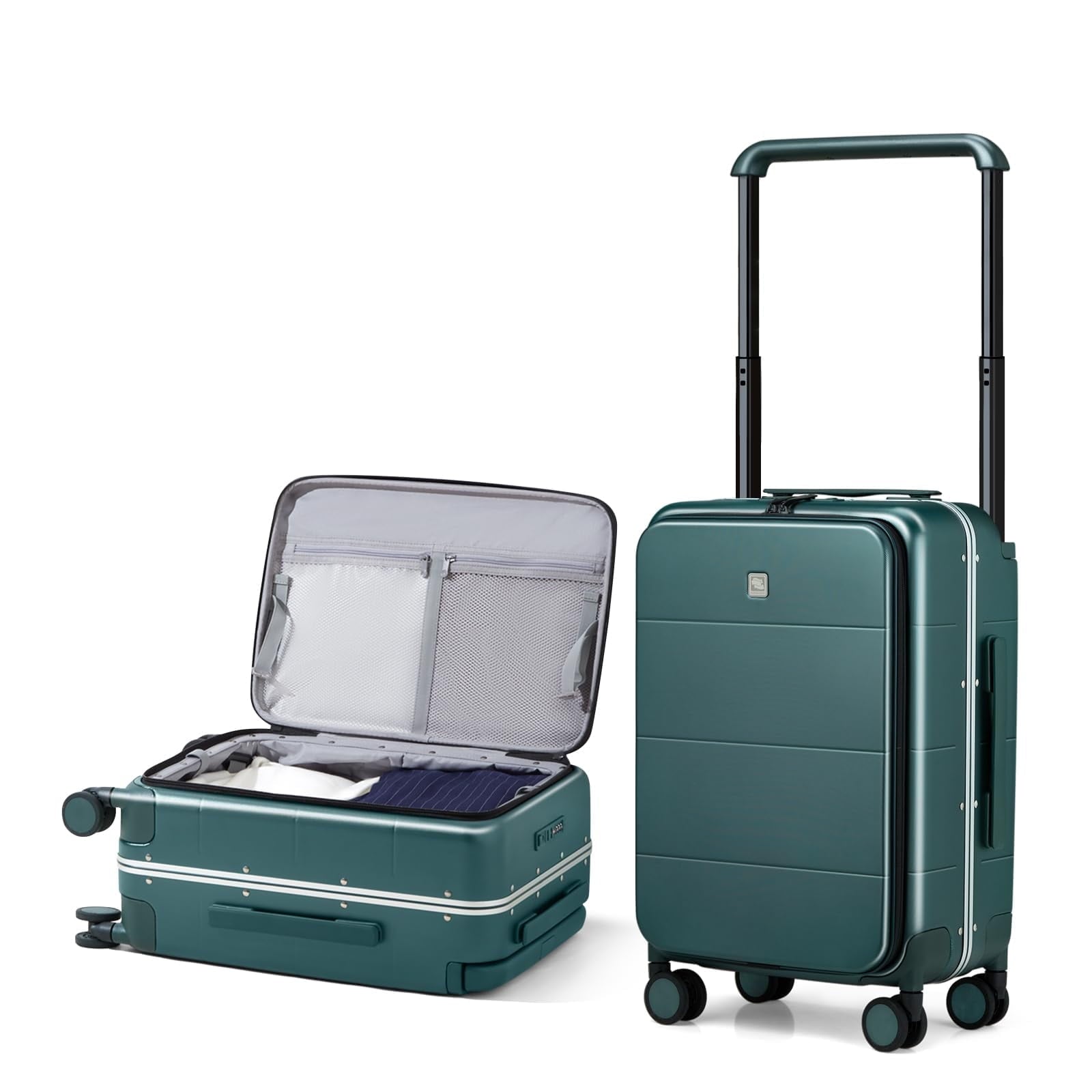 20 Inch Carry On Luggage Hard Shell Suitcases with Spinner Wheels Suitcase for Men Women TSA Luggage Travel Suit Case Lightweight Wide Handle Rolling Luggage(Smoke White)