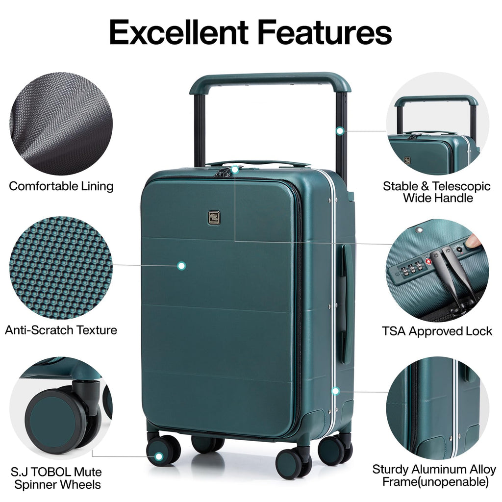 20 Inch Carry On Luggage Hard Shell Suitcases with Spinner Wheels Suitcase for Men Women TSA Luggage Travel Suit Case Lightweight Wide Handle Rolling Luggage(Smoke White)
