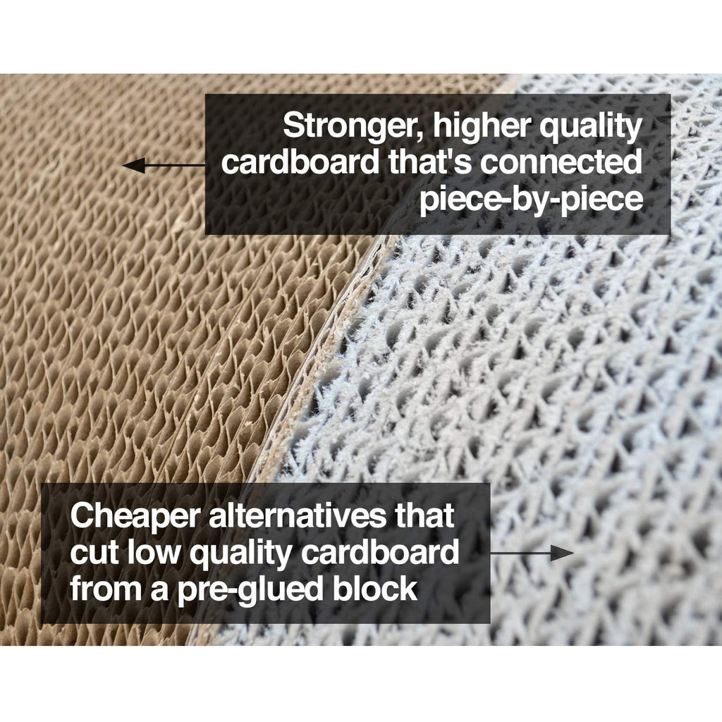 Jumbo 2 level Cat Scratcher Lounge Scratch, Play, Perch, and Hide Pet Furniture, 39" x 11" x 14", White