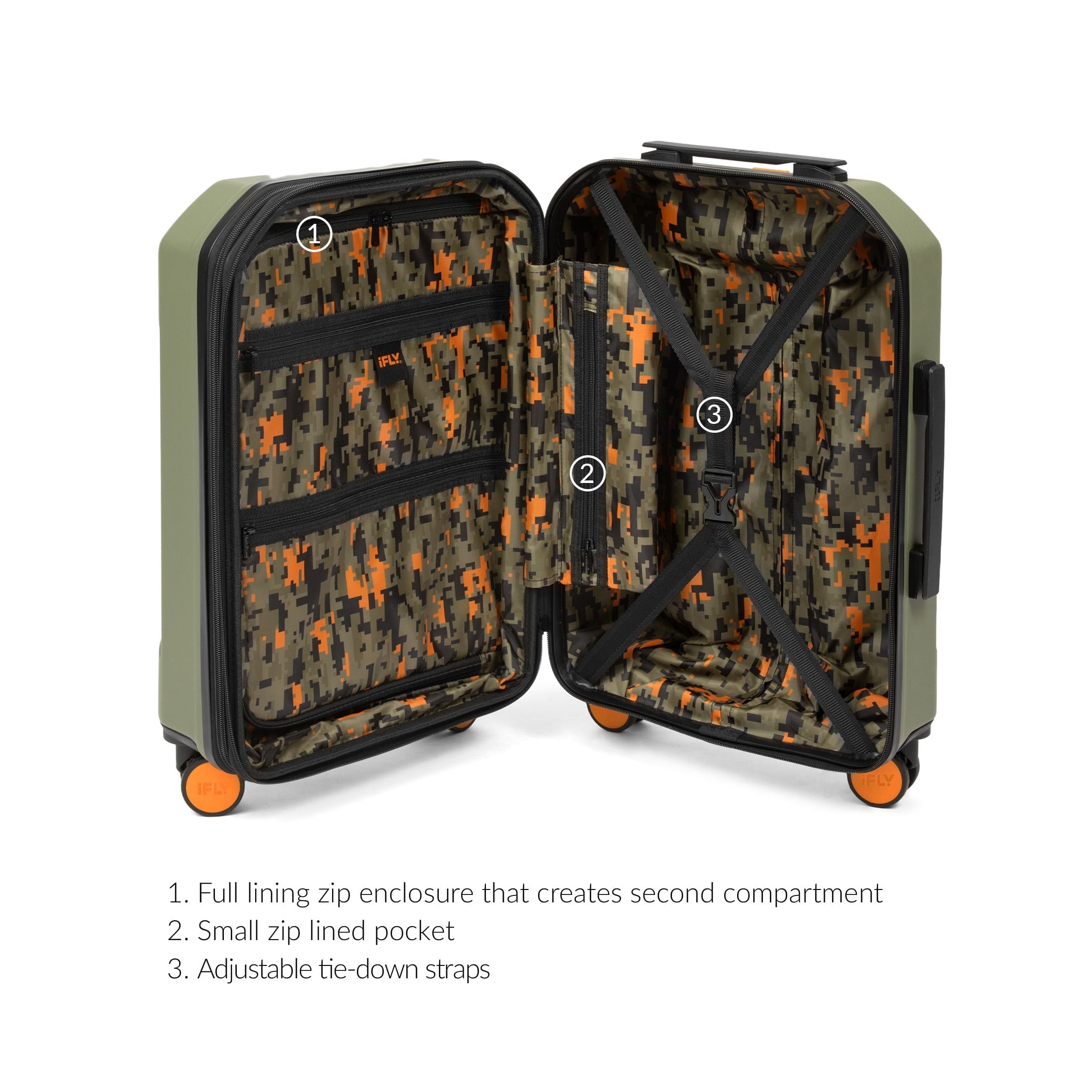 Venture 2-Piece Hardside Luggage Set, 20" Carry-on and 28" Checked Luggage, Olive