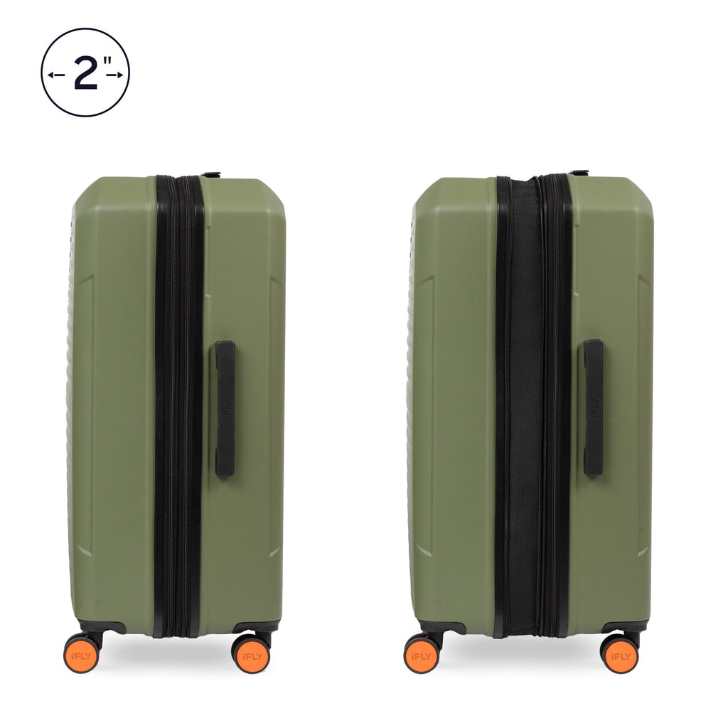 Venture 2-Piece Hardside Luggage Set, 20" Carry-on and 28" Checked Luggage, Olive