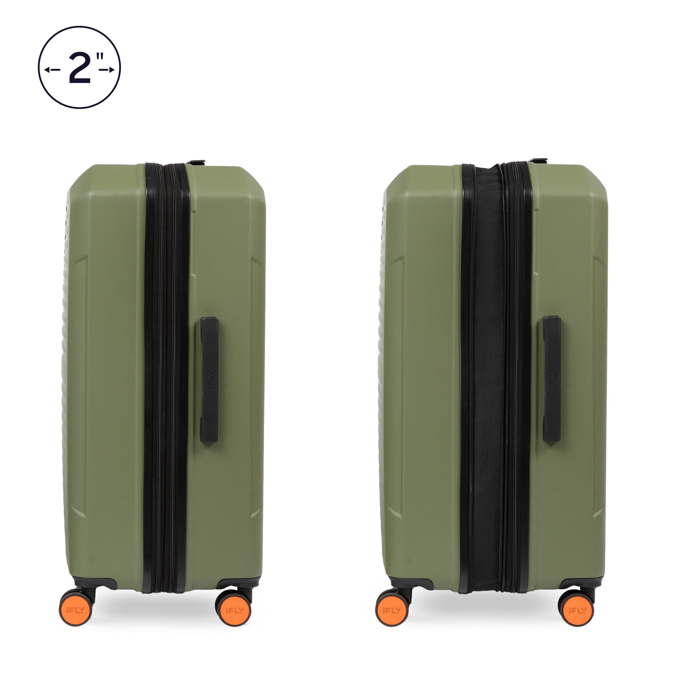Venture 2-Piece Hardside Luggage Set, 20" Carry-on and 28" Checked Luggage, Olive