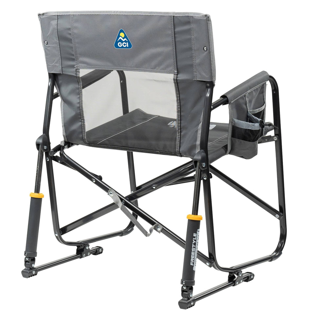 Freestyle Rocker XL Oversized Foldable Rocking Camp Chair, Pewter