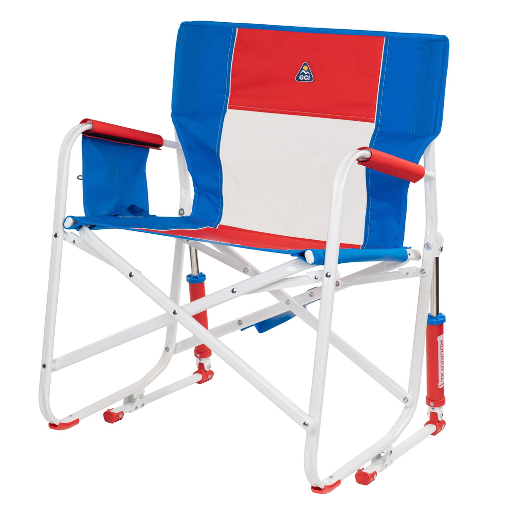Freestyle Rocker XL Oversized Foldable Rocking Camp Chair, Pewter