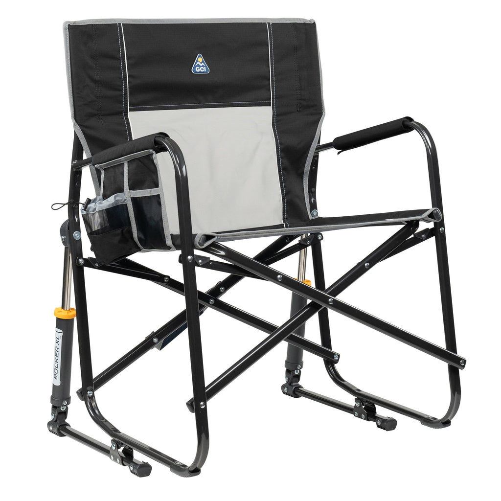 Freestyle Rocker XL Oversized Foldable Rocking Camp Chair, Pewter