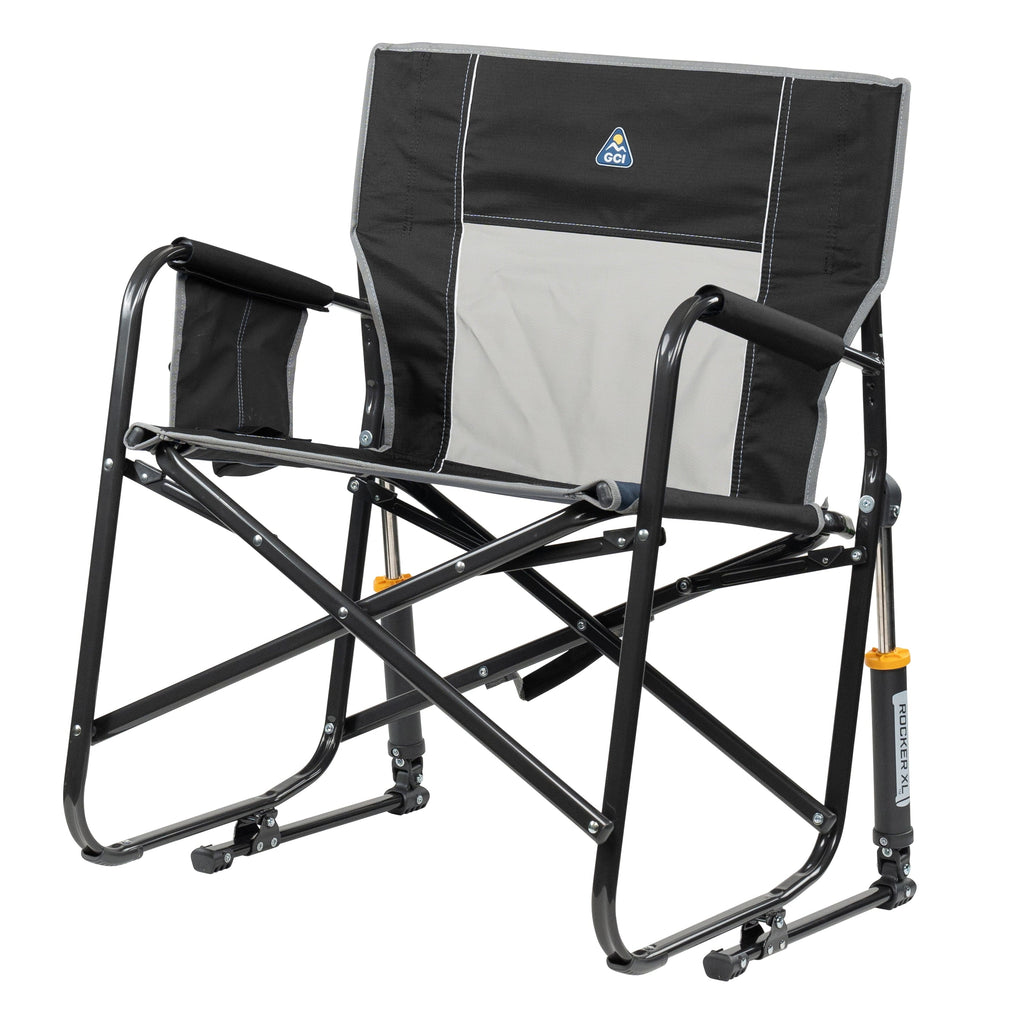 Freestyle Rocker XL Oversized Foldable Rocking Camp Chair, Pewter
