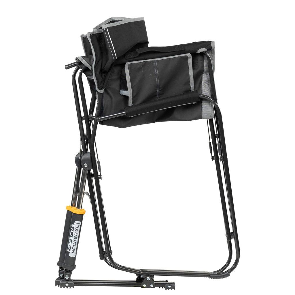 Freestyle Rocker XL Oversized Foldable Rocking Camp Chair, Pewter