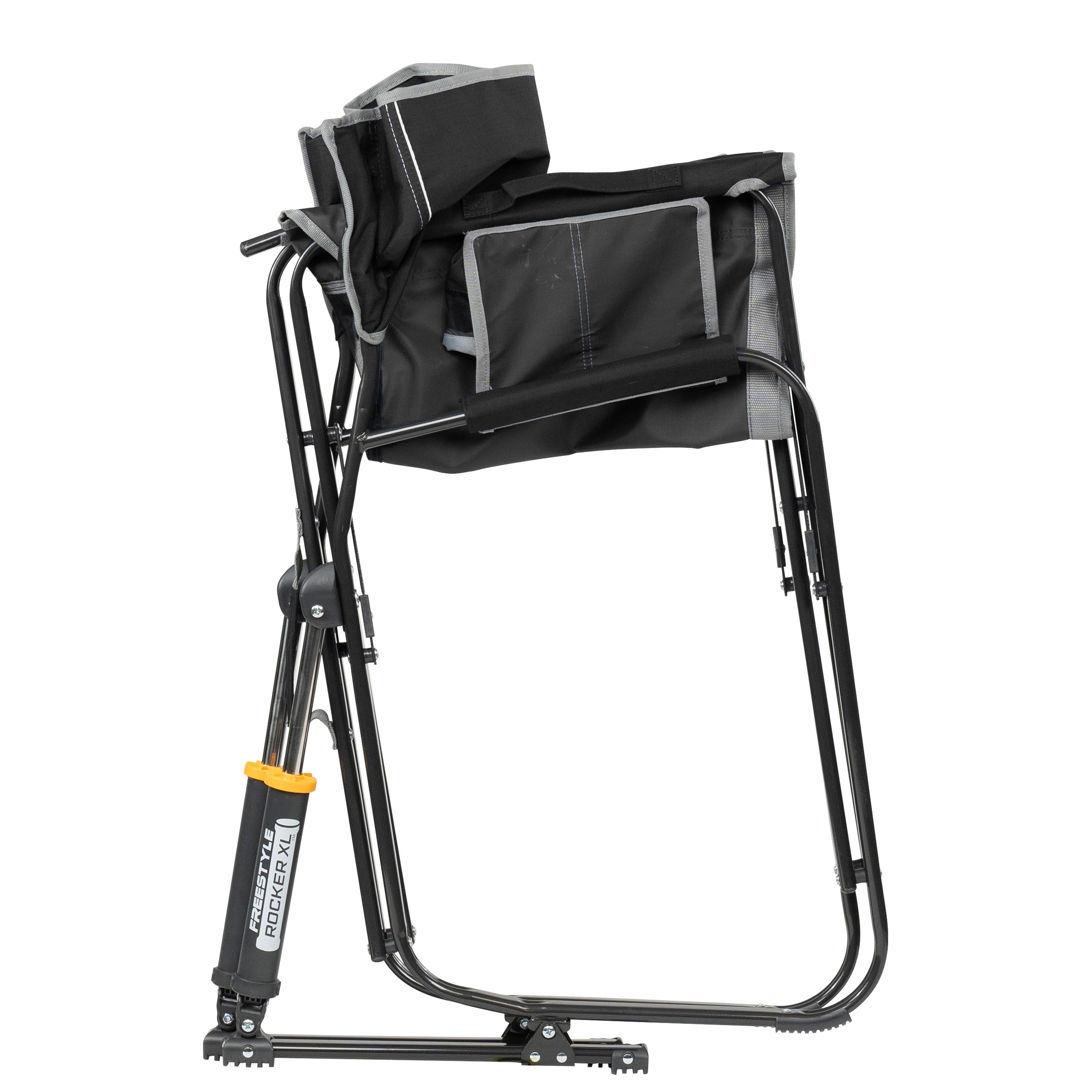 Freestyle Rocker XL Oversized Foldable Rocking Camp Chair, Pewter